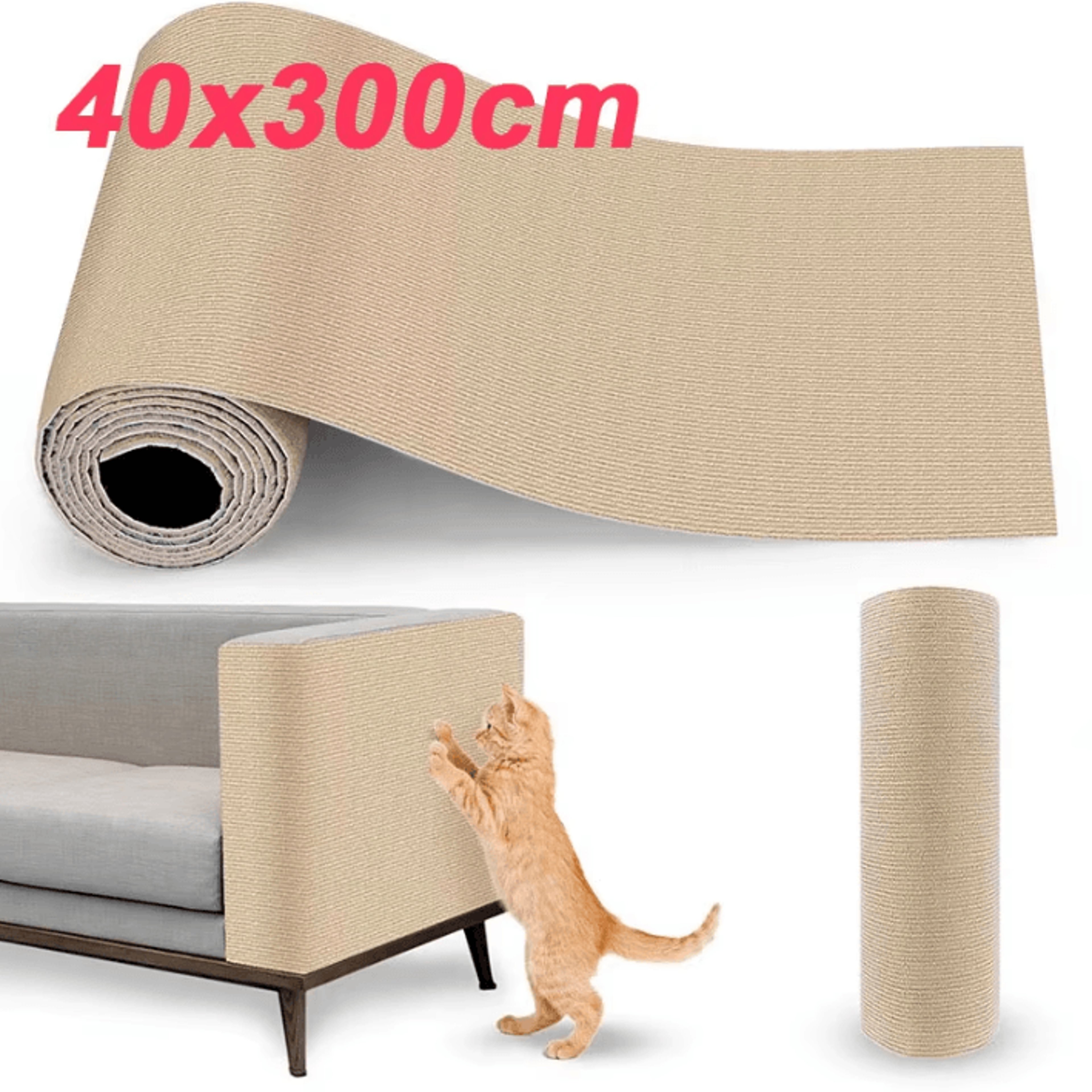 ScratchGuard DIY Cat Scratcher Mat  SelfAdhesive Sofa  Furniture Protector Roll 0