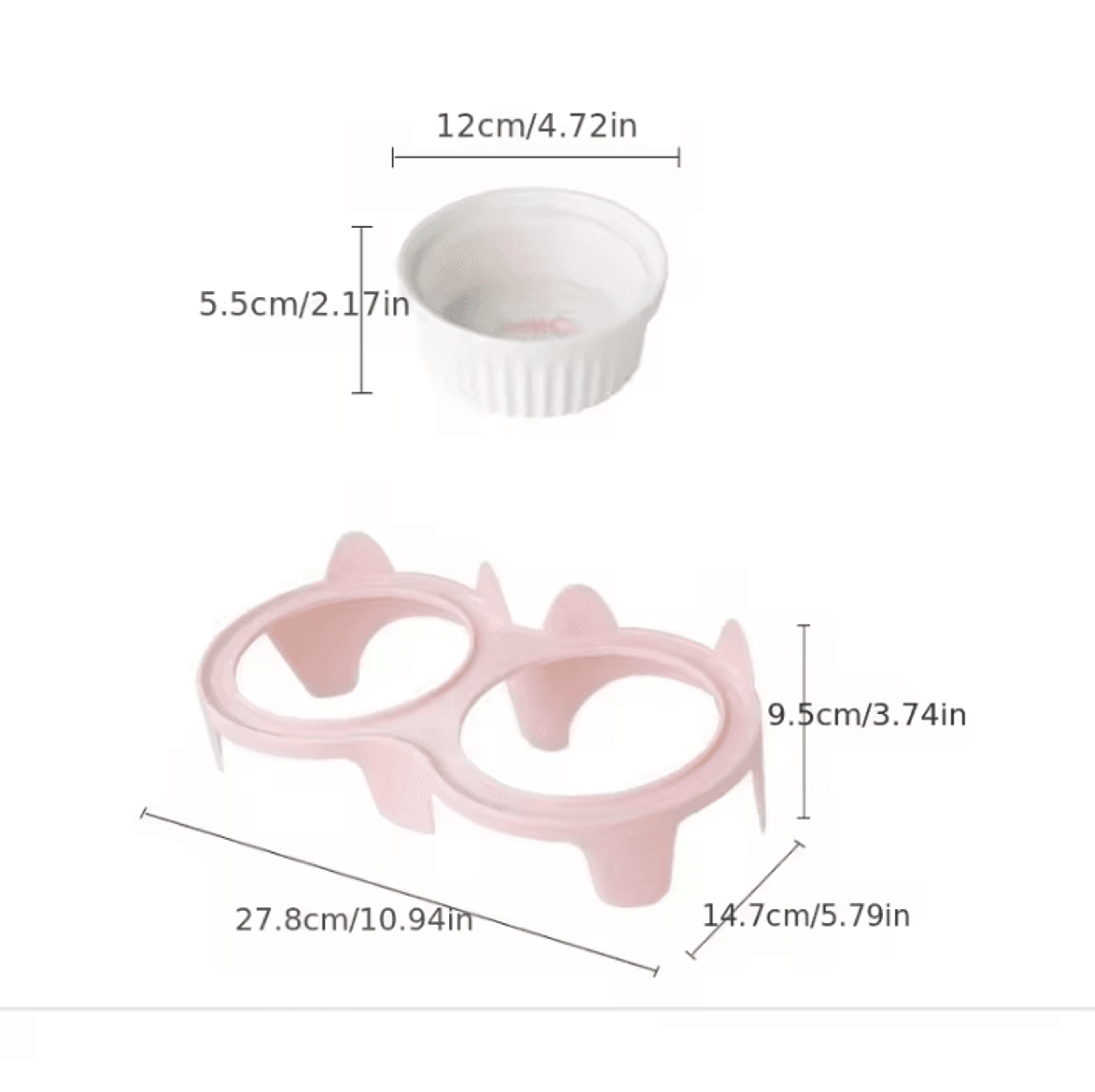 TiltEase Ceramic Pet Feeding Bowl Set  Elevated Double Bowl For Cats  Small Pets 1