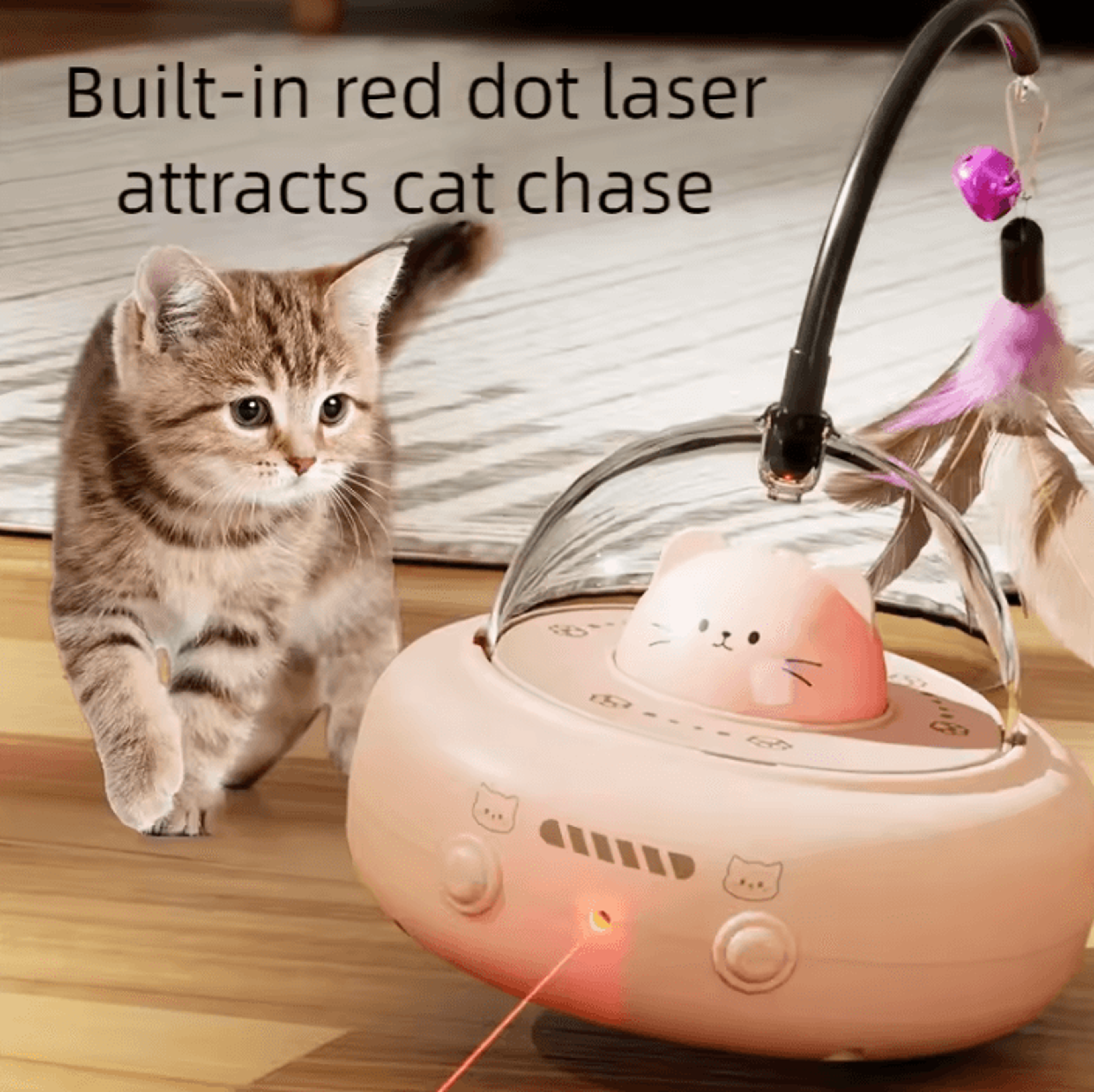 OrbitPaw Smart UFO Cat Teaser Toy With Feather  Bell 0