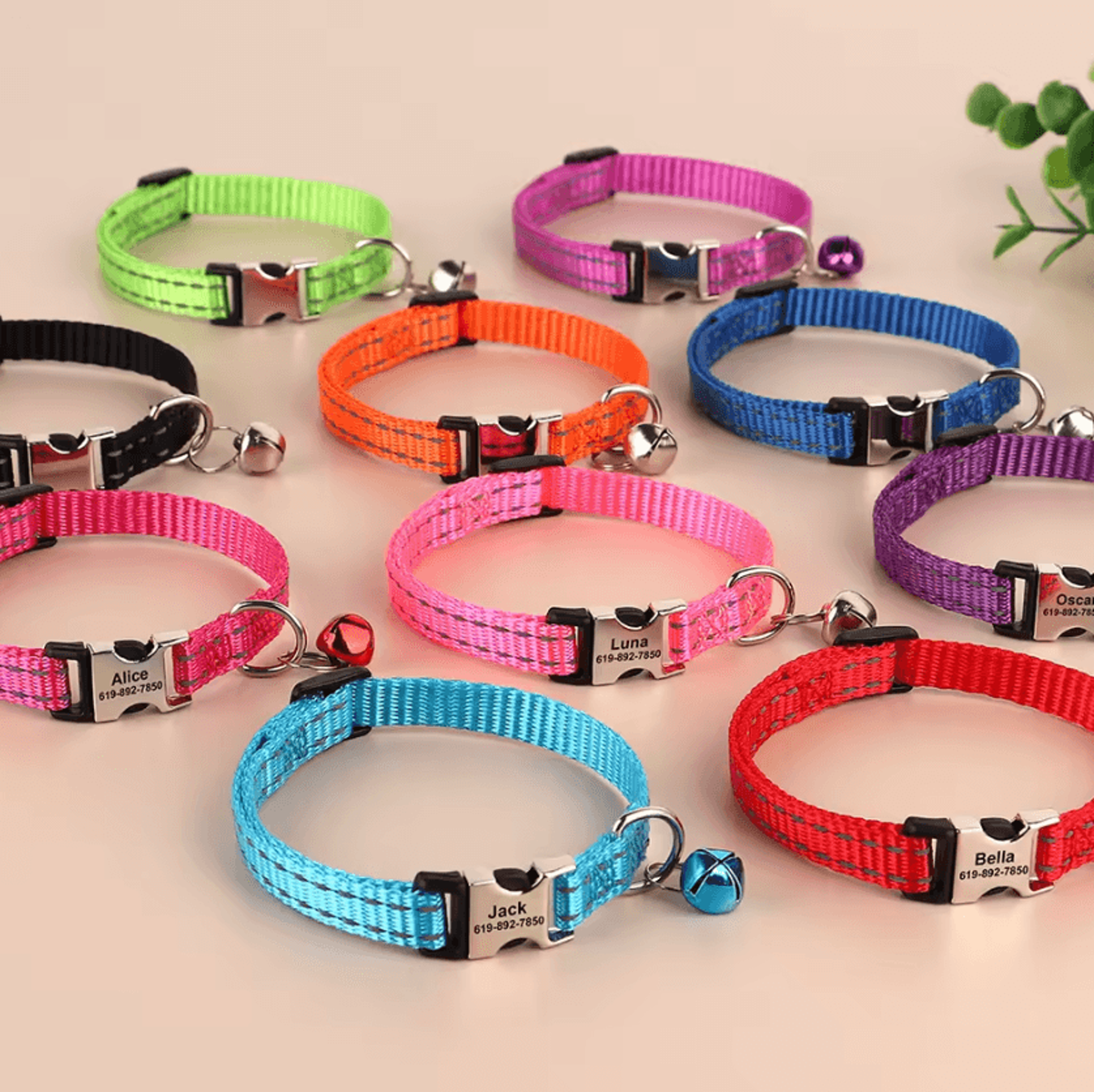 SafeGlow Personalized Reflective Cat Collar For Cats  Small Dogs 1