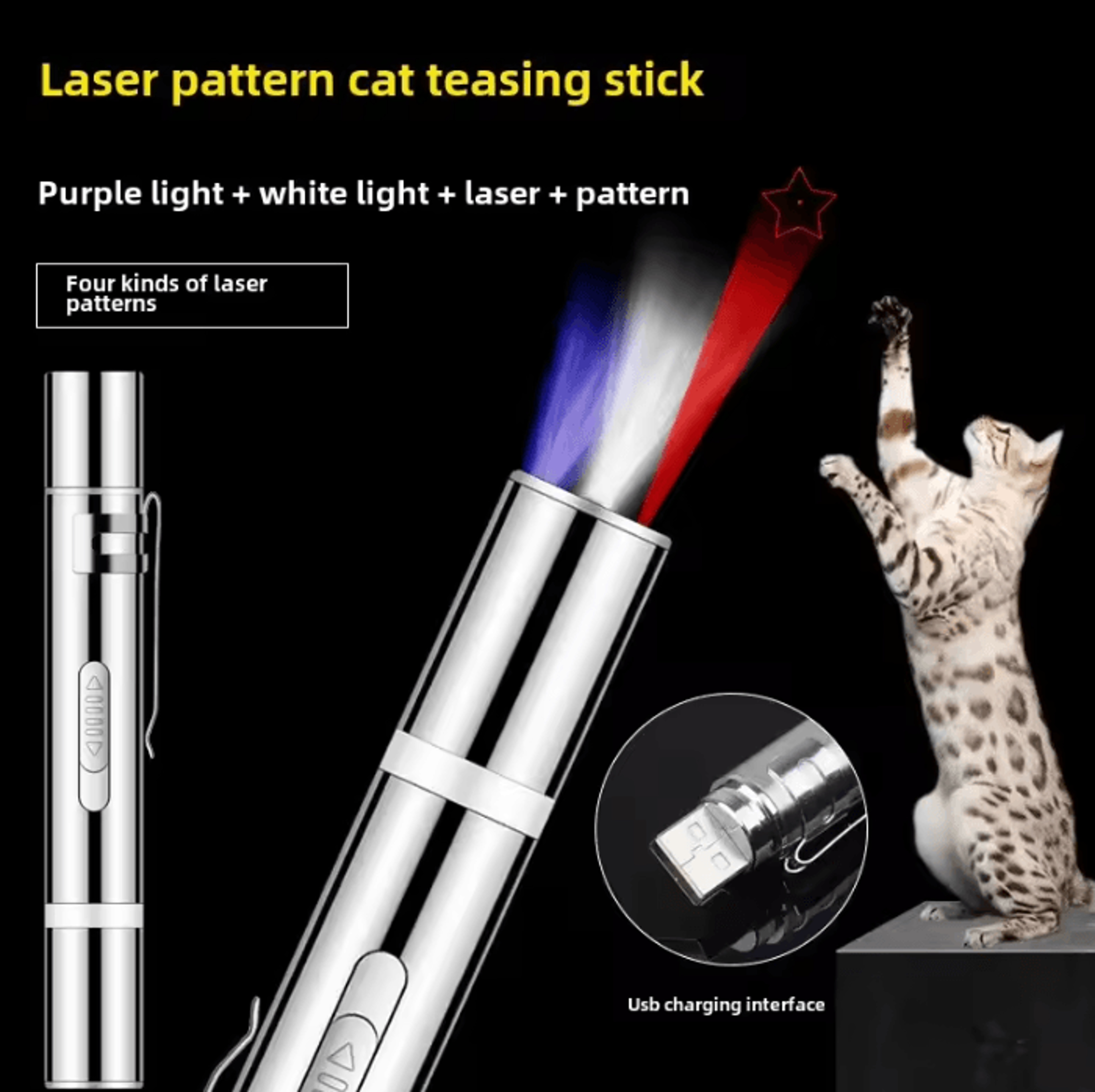 LaserLeap Multifunction Cat Laser Pen  Interactive Teaser Toy 1