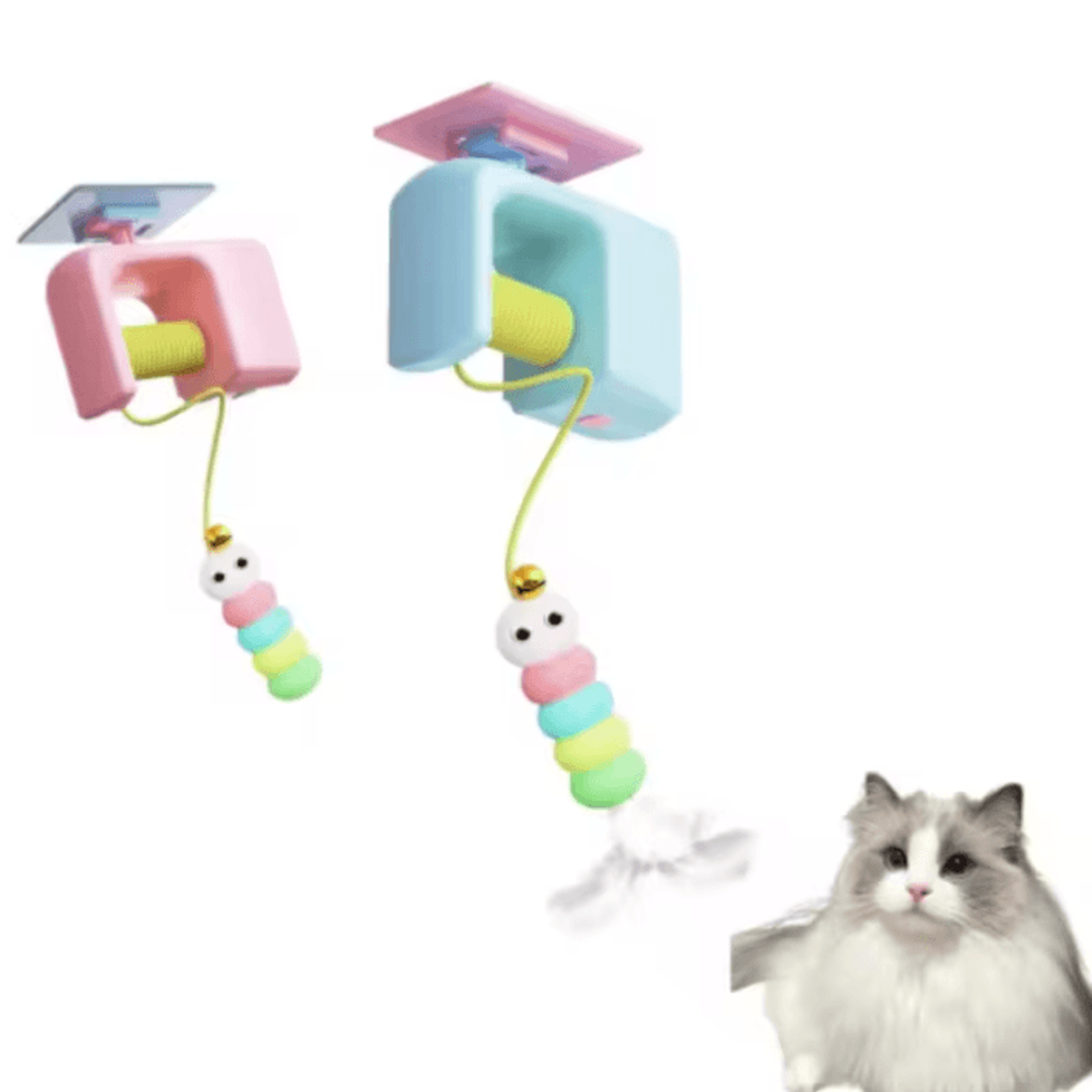 DoorJumper Interactive Hanging Cat Toy With Smart Feather  Scratch Rope 1