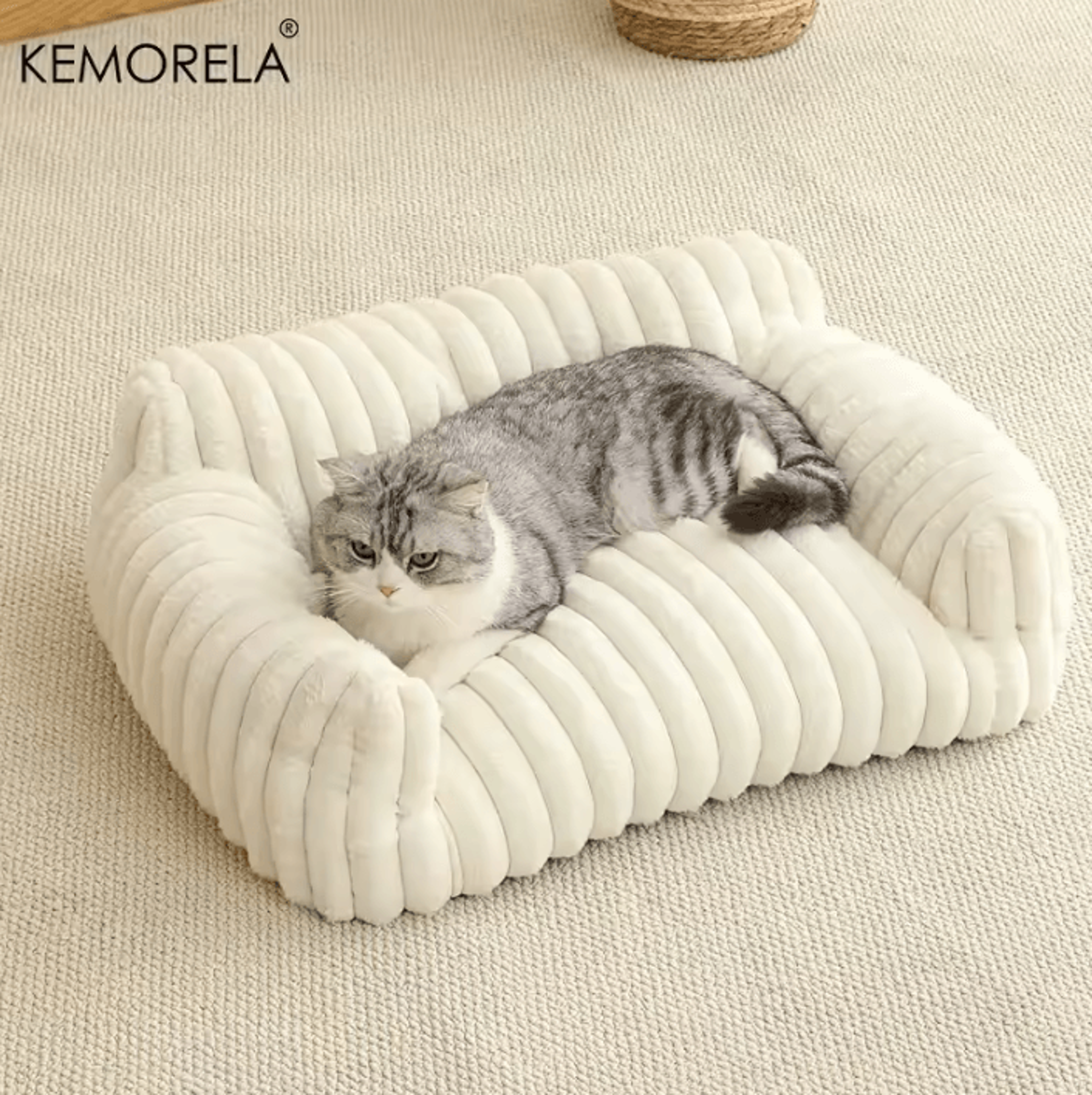 CozyStripe AllSeason Cat Sofa Bed For Small  Medium Pets 0