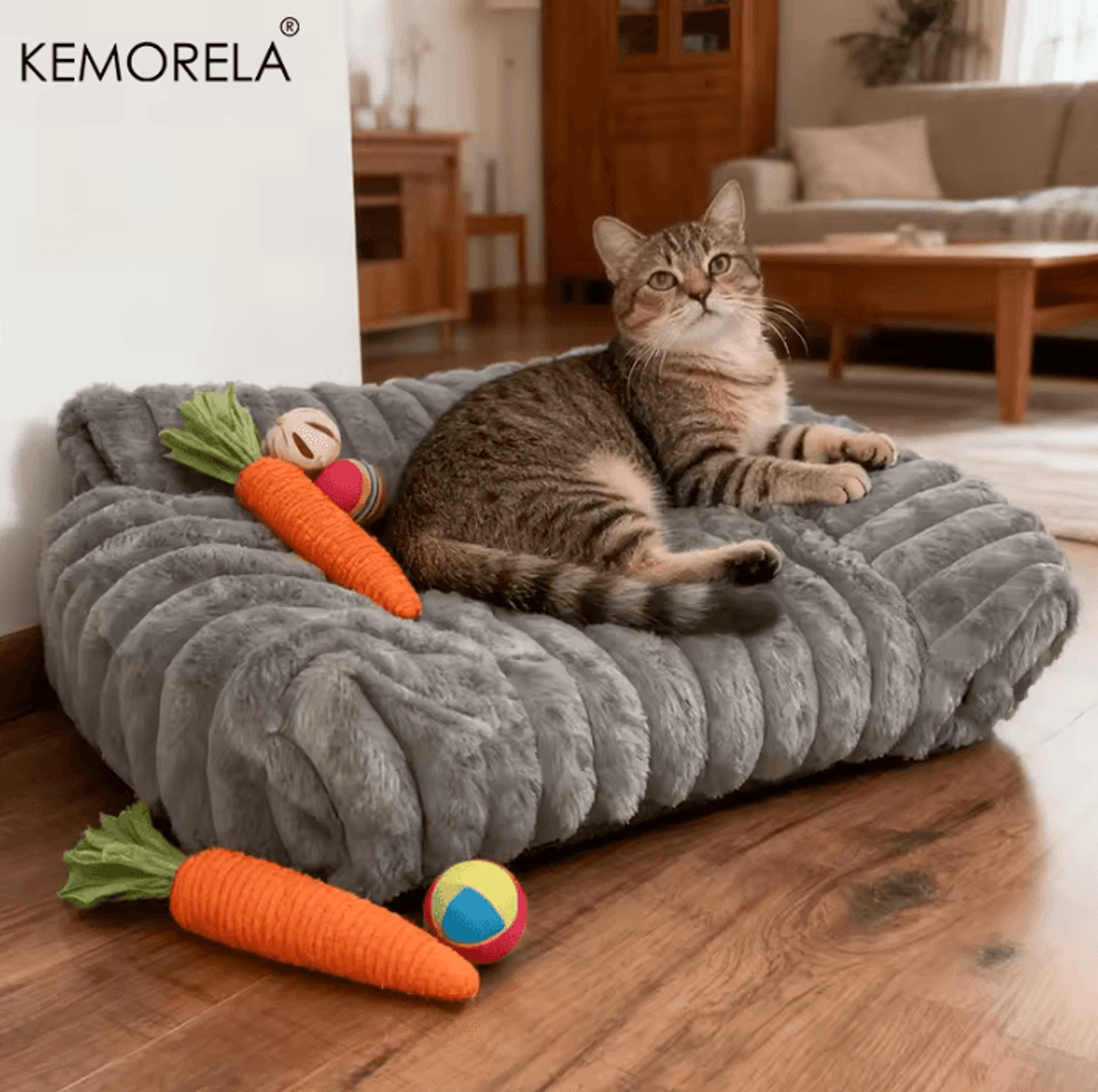 CozyStripe AllSeason Cat Sofa Bed For Small  Medium Pets 2