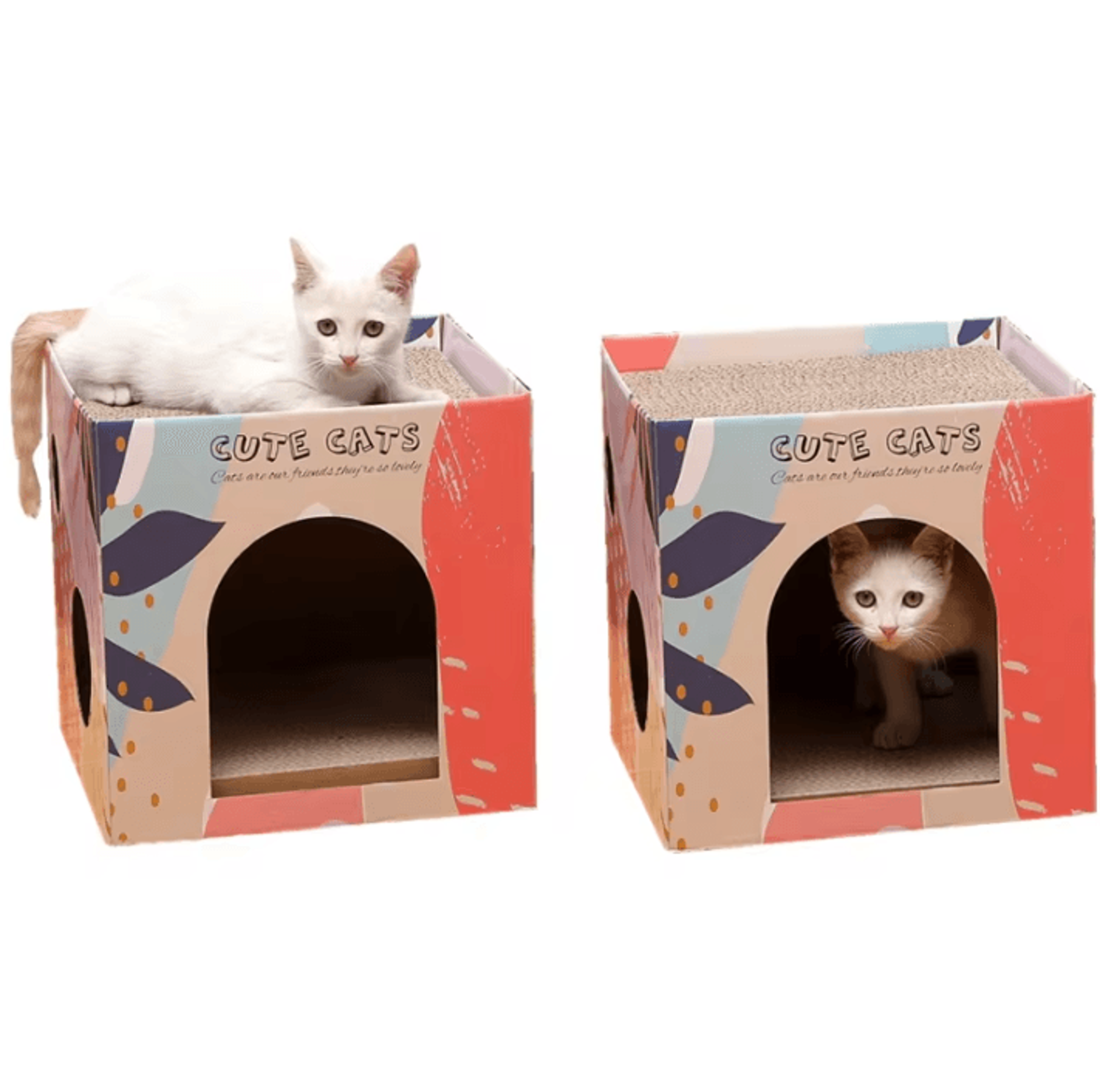 DoubleLayer Cat Scratching House  Corrugated Scratch Pad For Indoor Cats 2