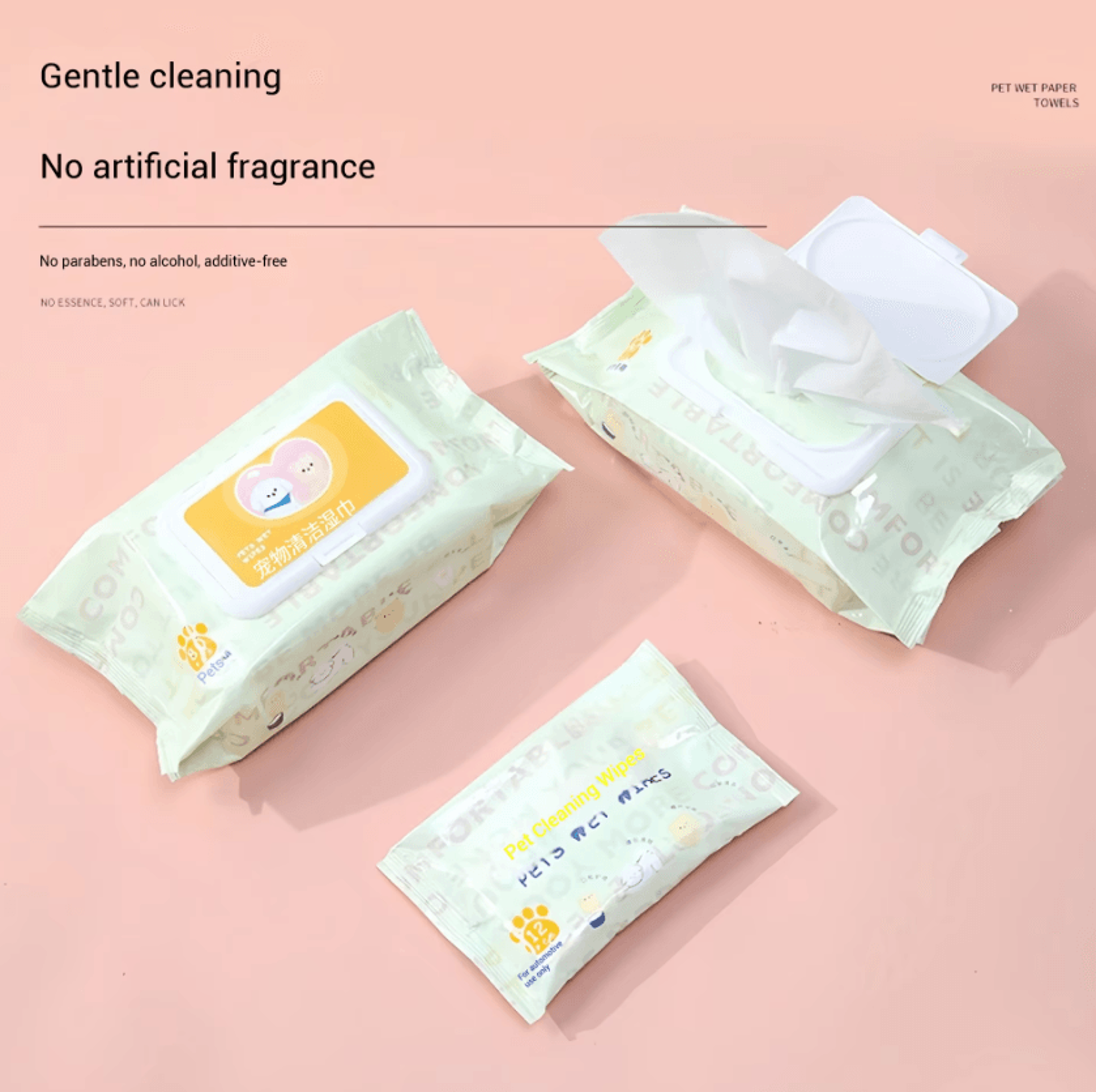 3Pack Pet Cleaning Wipes For Cats  Dogs  Tear Stain  Odor Care 1