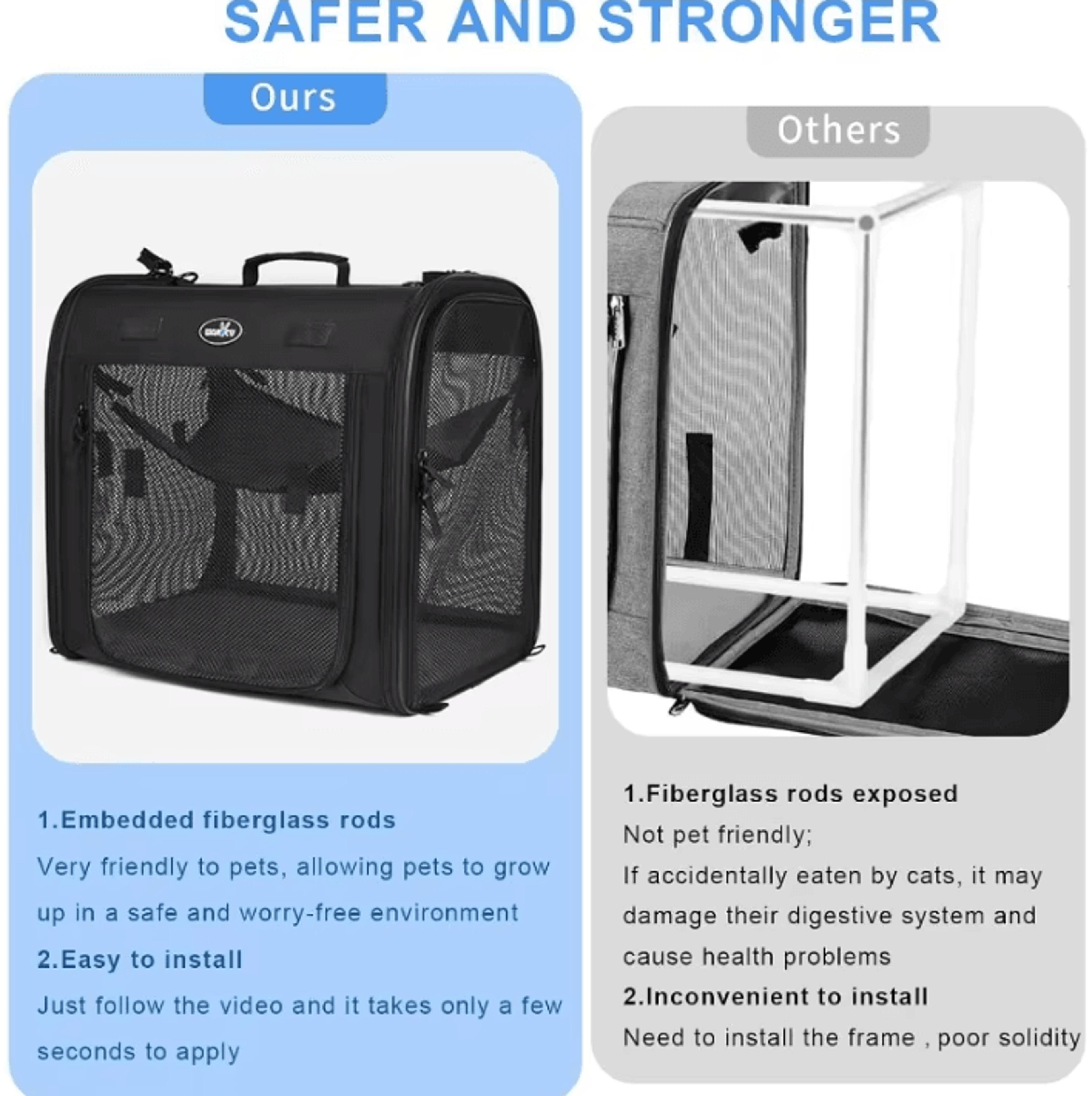 TravelNest 2in1 Foldable Double Pet Carrier Backpack 2