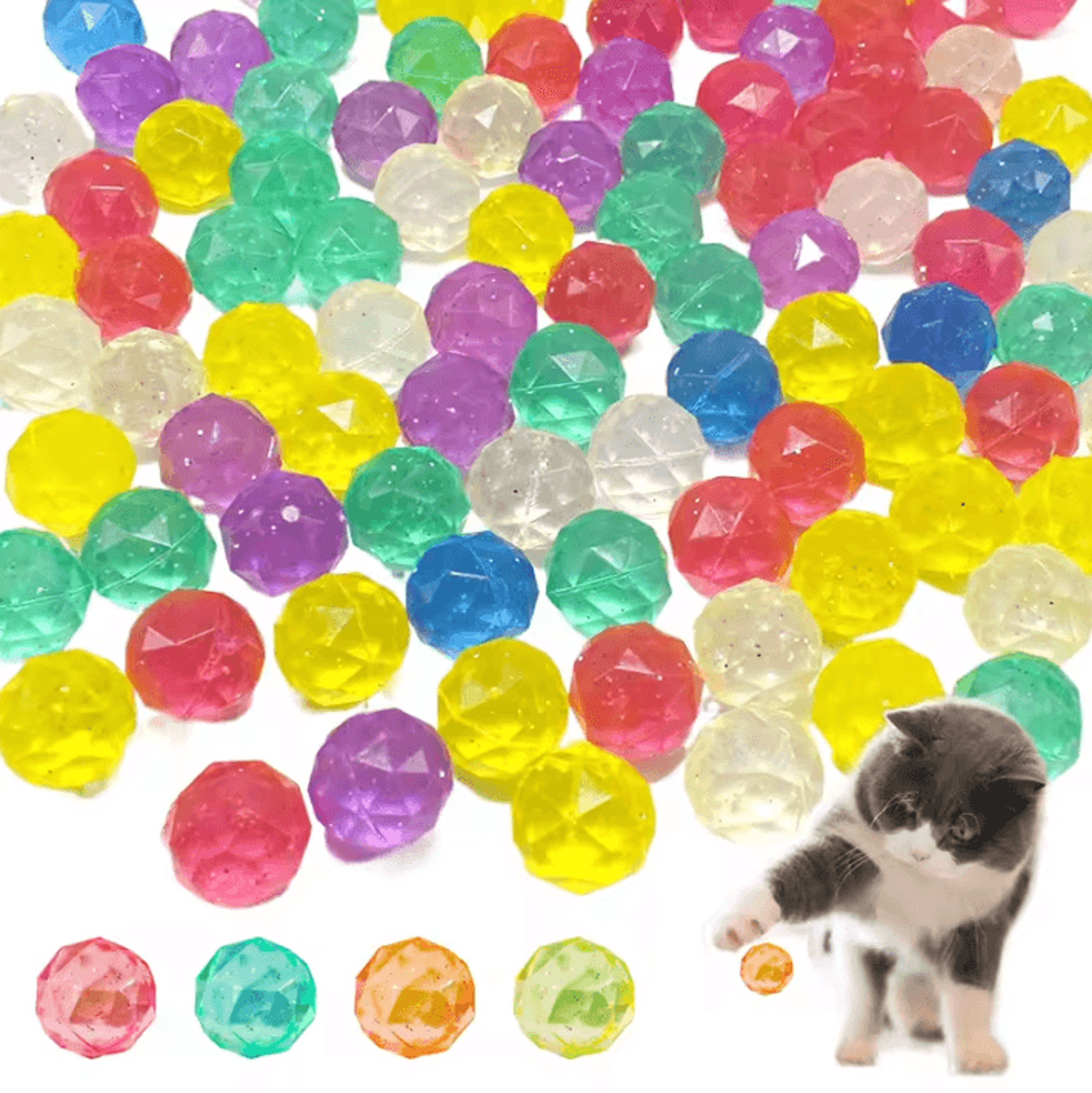 SparkBounce Interactive Cat Toy Balls Set 0