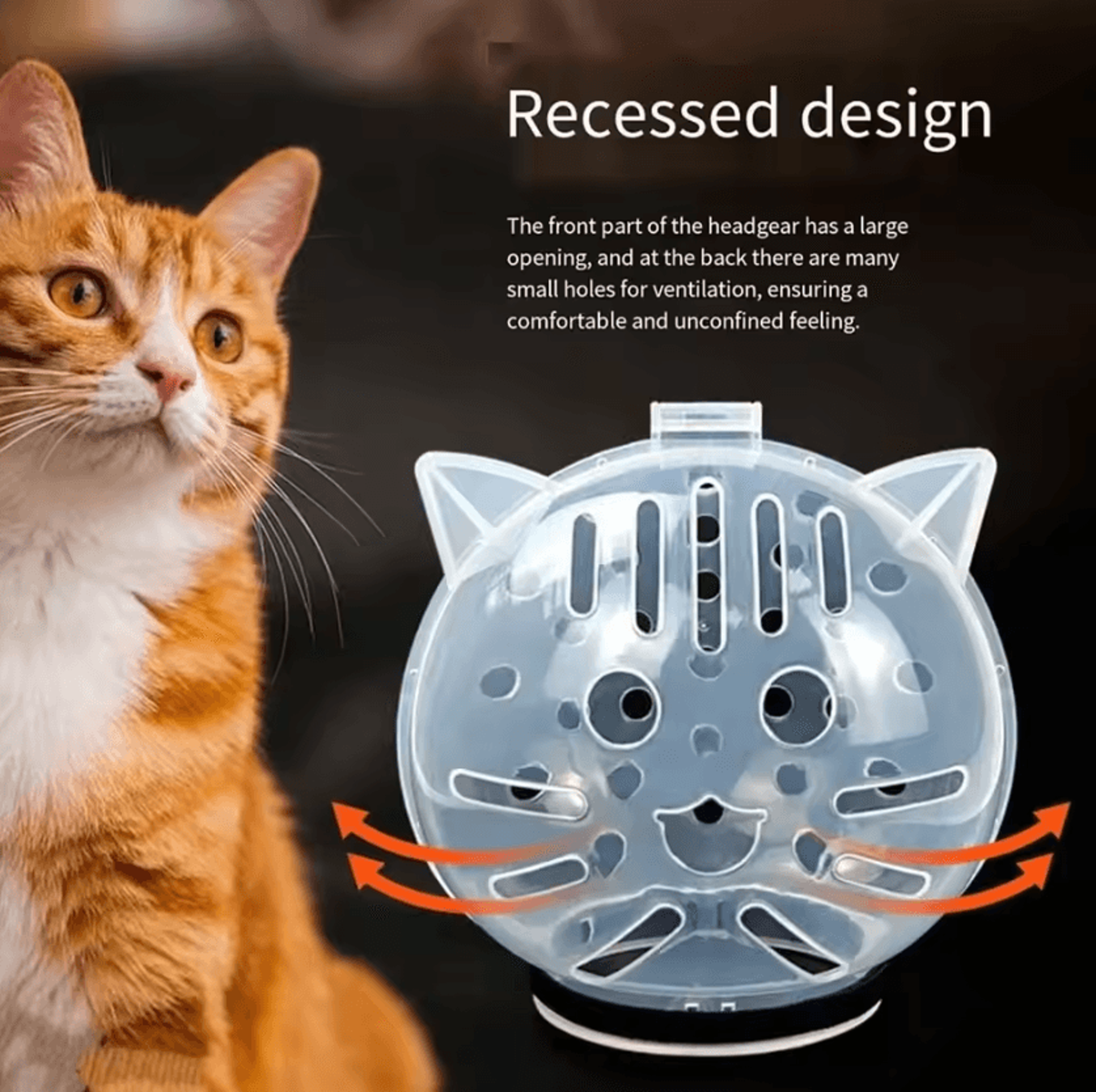 ClearGuard Breathable Cat Muzzle  Grooming Face Cover 3