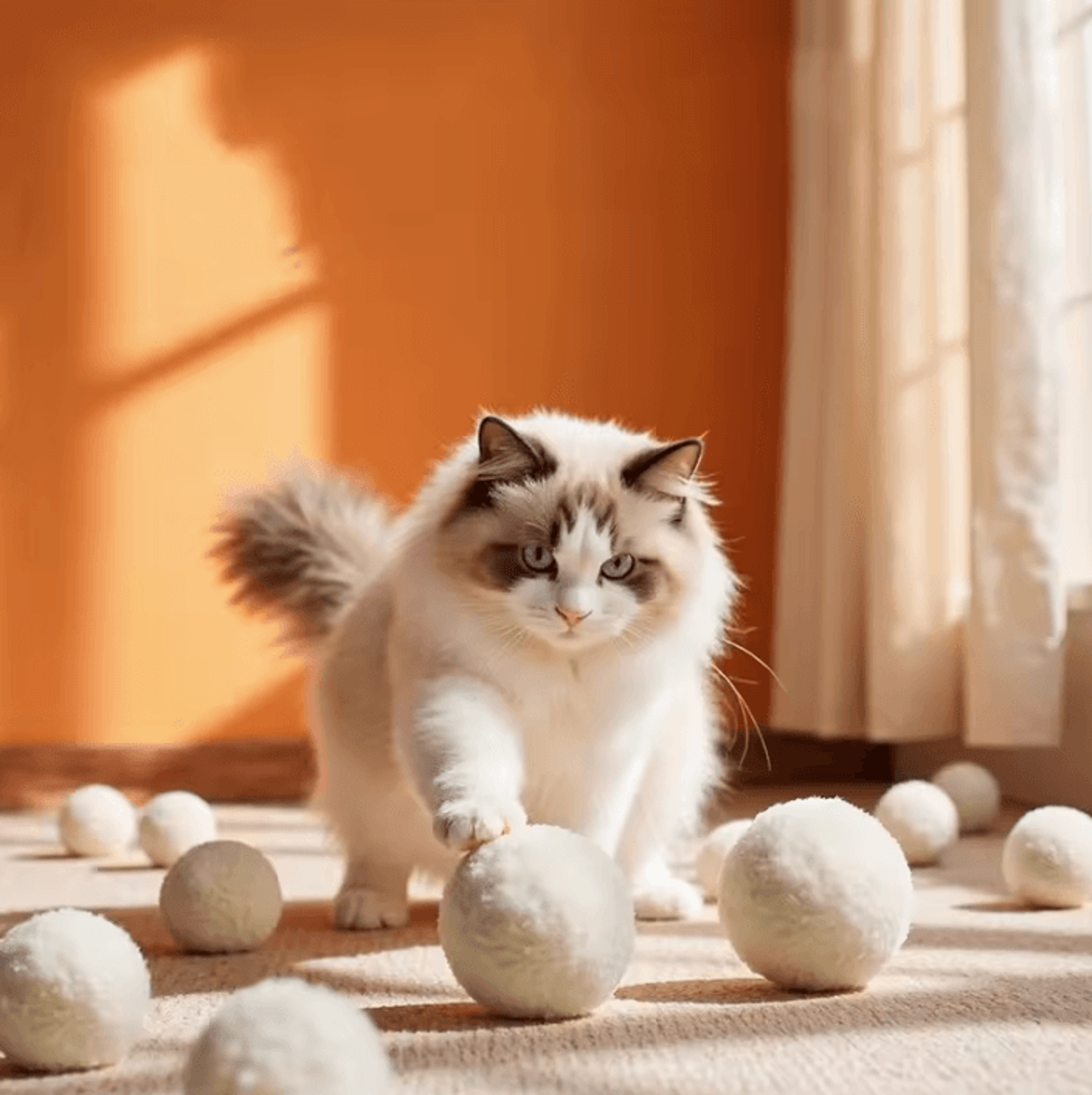 QuietPounce Silent Wool Ball Cat Toy For Chasing  Chewing Fun 3