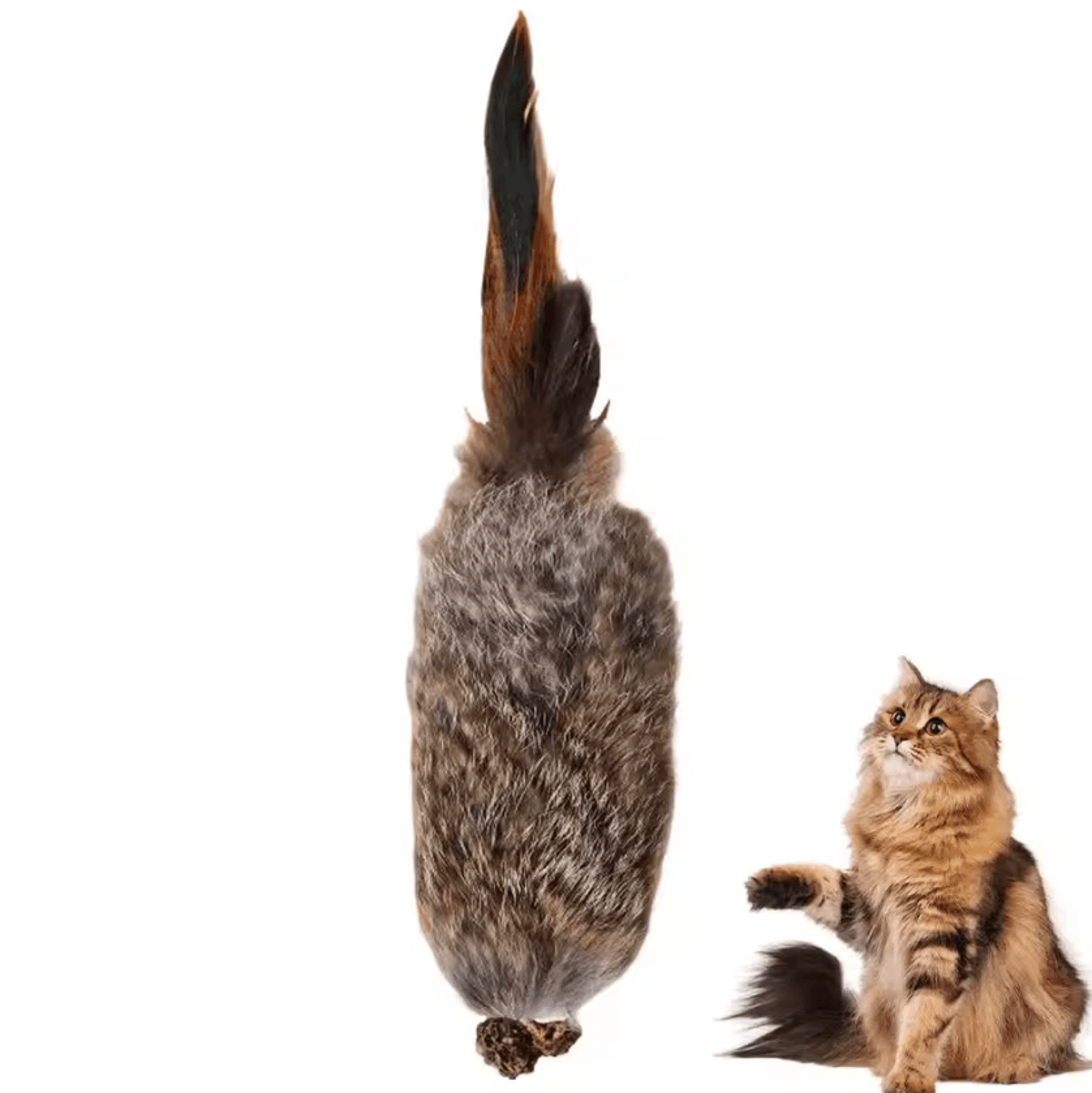 Fluffy Bunny Fur Cat Kicker Toy  Interactive Plush Hunting Toy For Indoor Cats 3