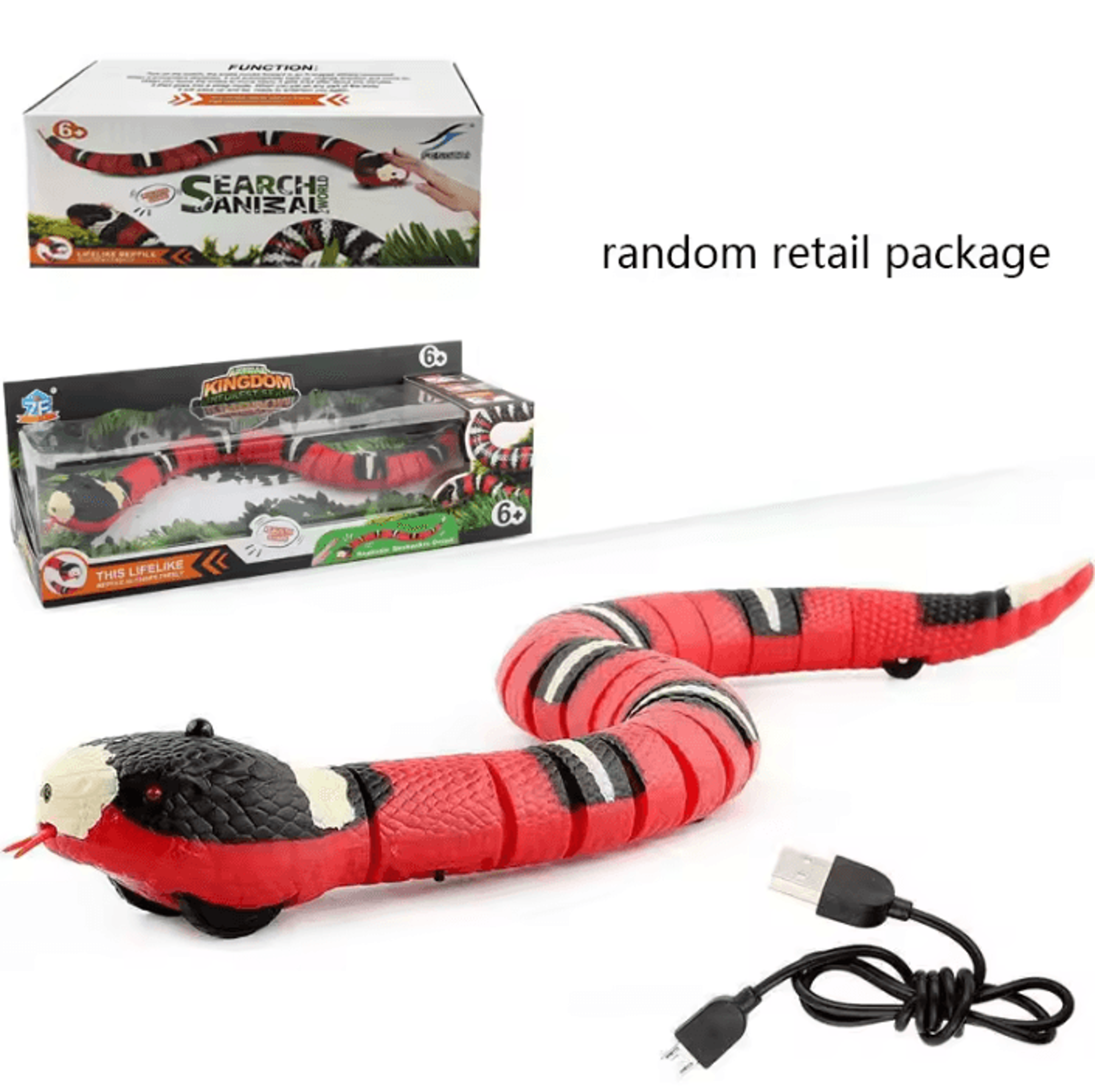 RoboSnake Interactive Cat Toy  Smart Sensing USB Rechargeable Moving Snake For Cats  Dogs 5