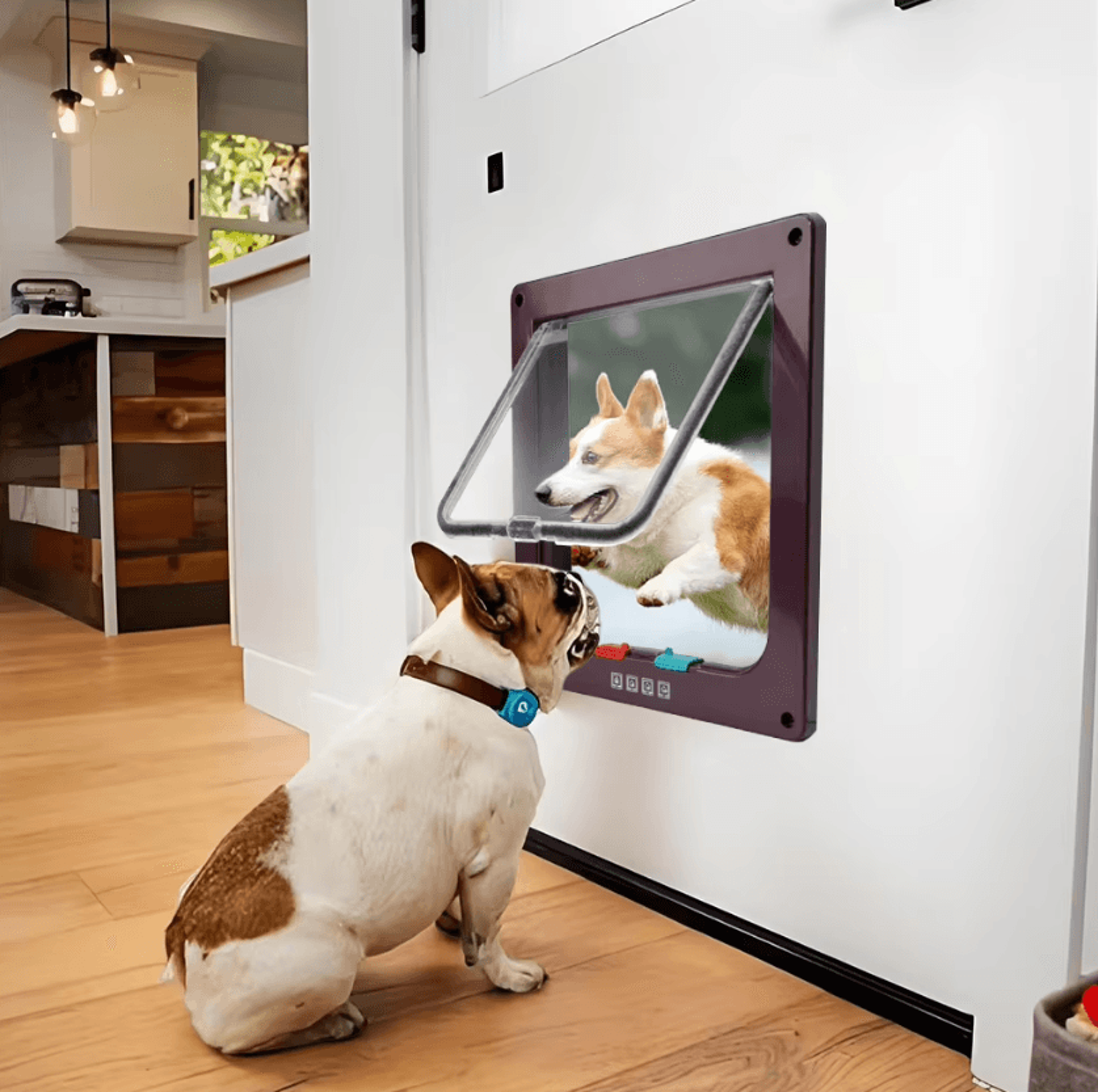 SecurePass 4Way Locking Pet Door  Transparent Cat  Puppy Flap For Easy Indoor  Outdoor Access 3