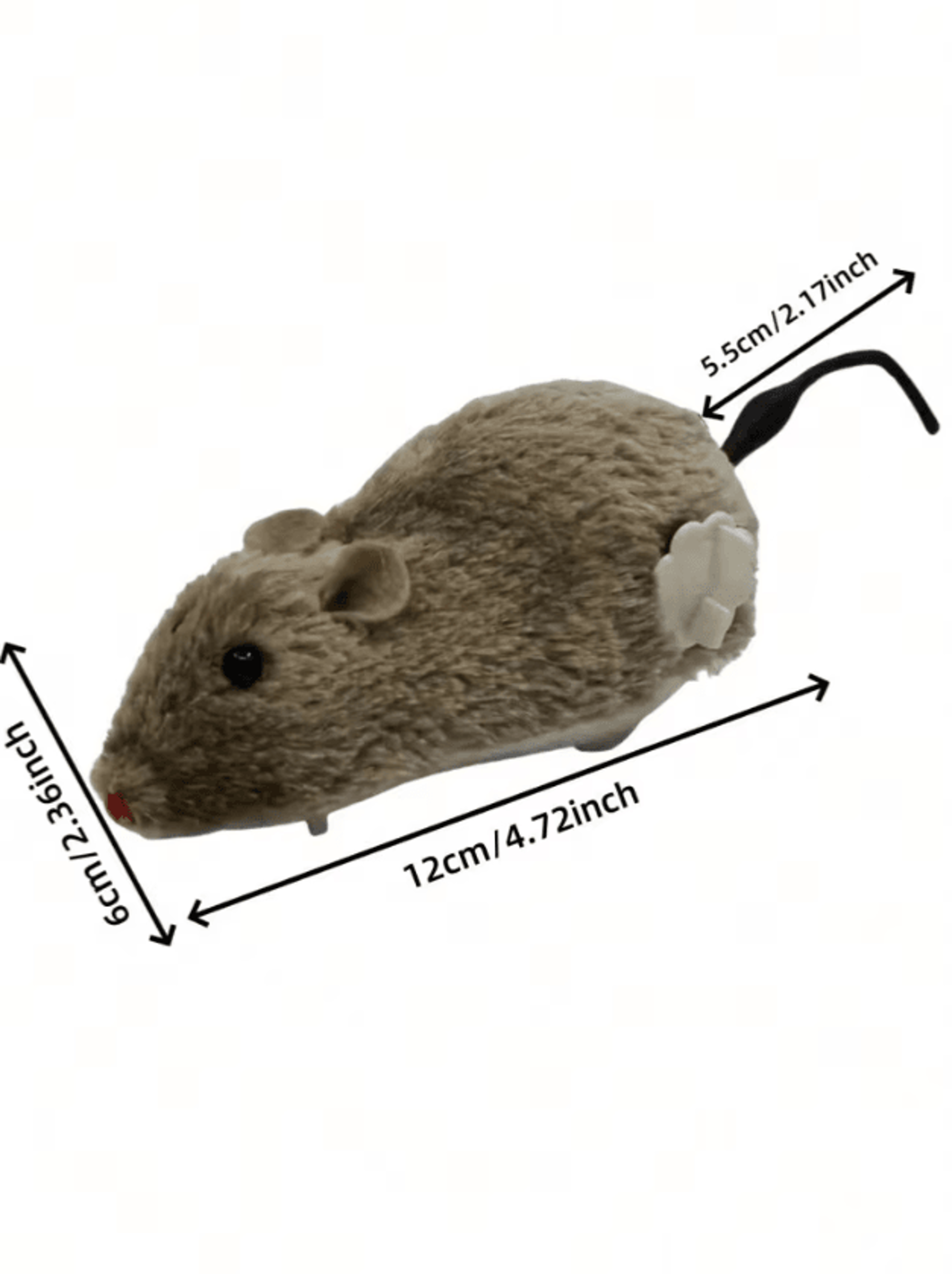 ScurryPaws WindUp Mouse Toy  Interactive Plush Chase Toy For Cats  Small Dogs 1