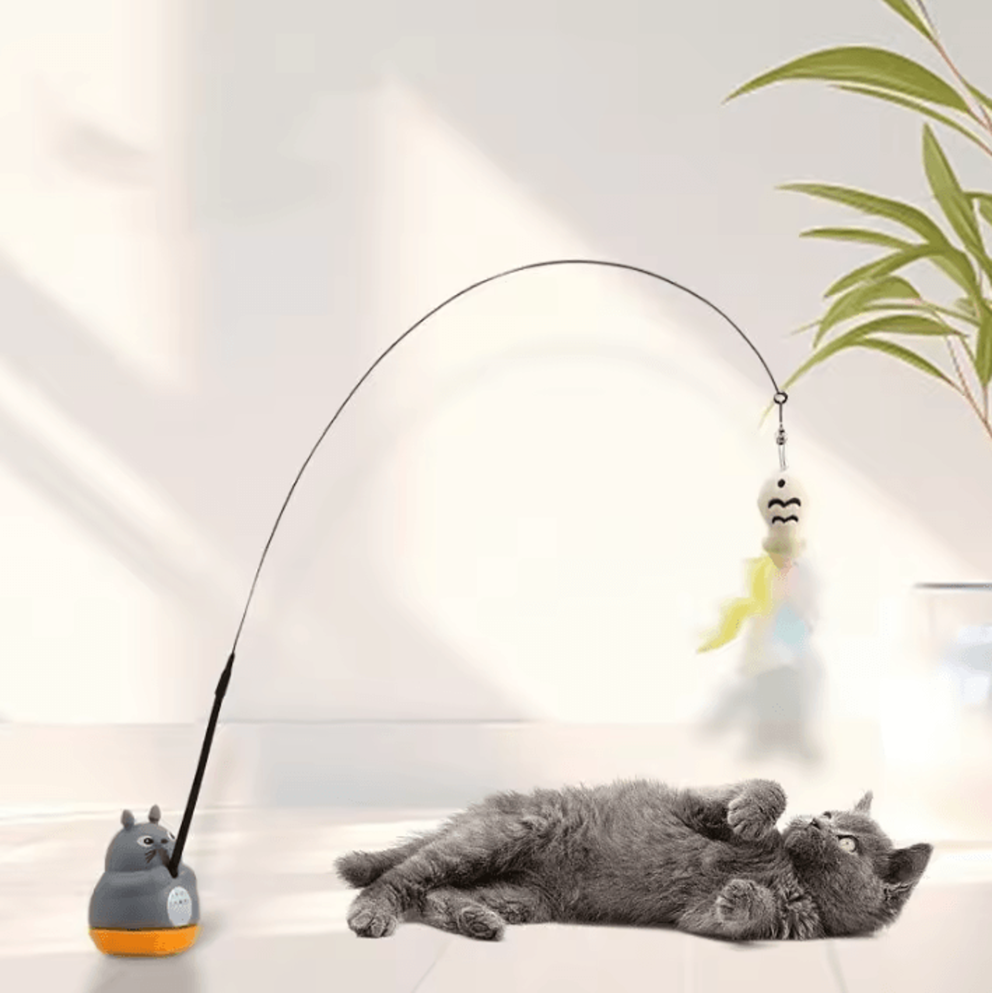 Feather Flutter Cat Wand Toy  Interactive Cat Feather Toy For Endless Chase  Play 1