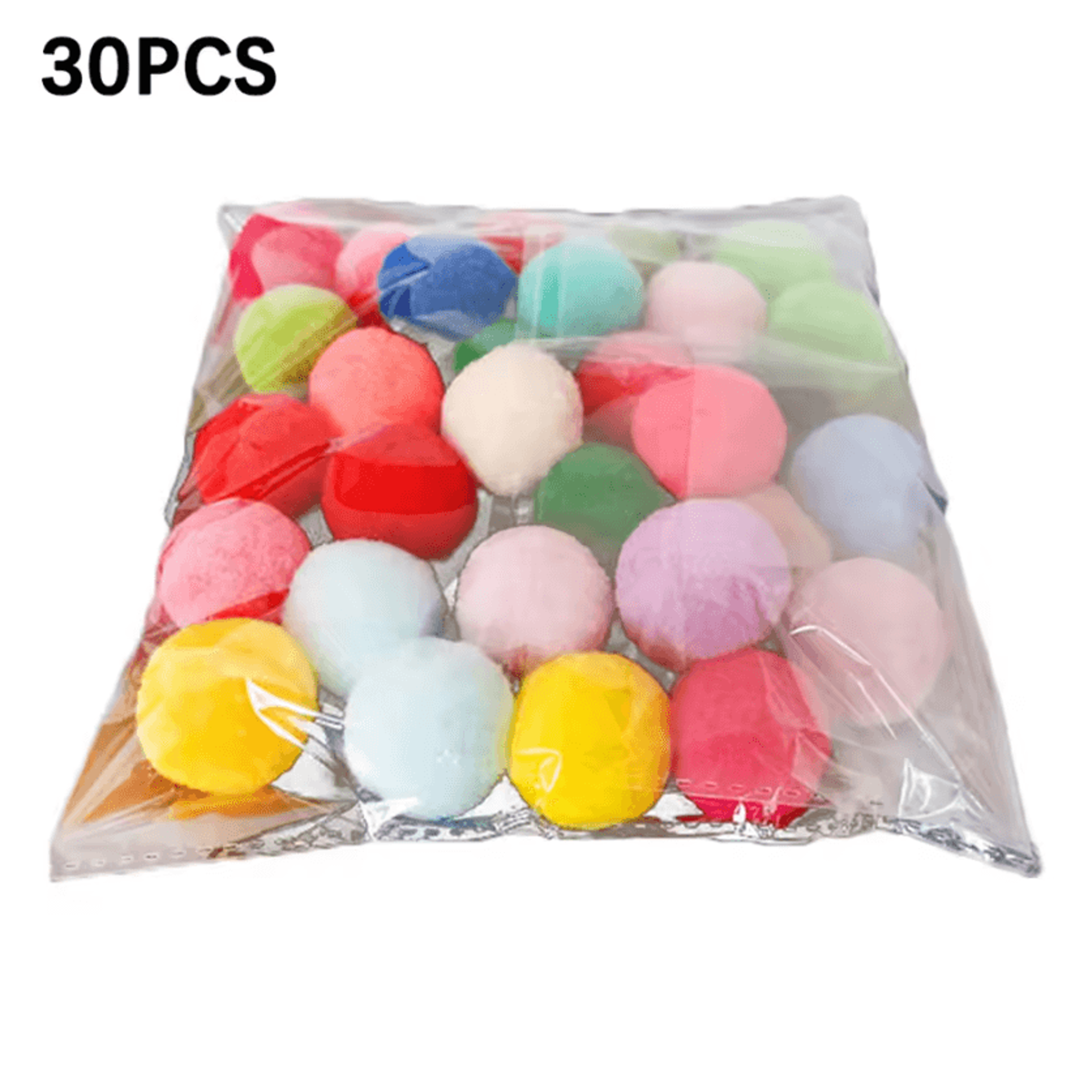 Mini Plush Pom Pom Cat Toy Set 4
