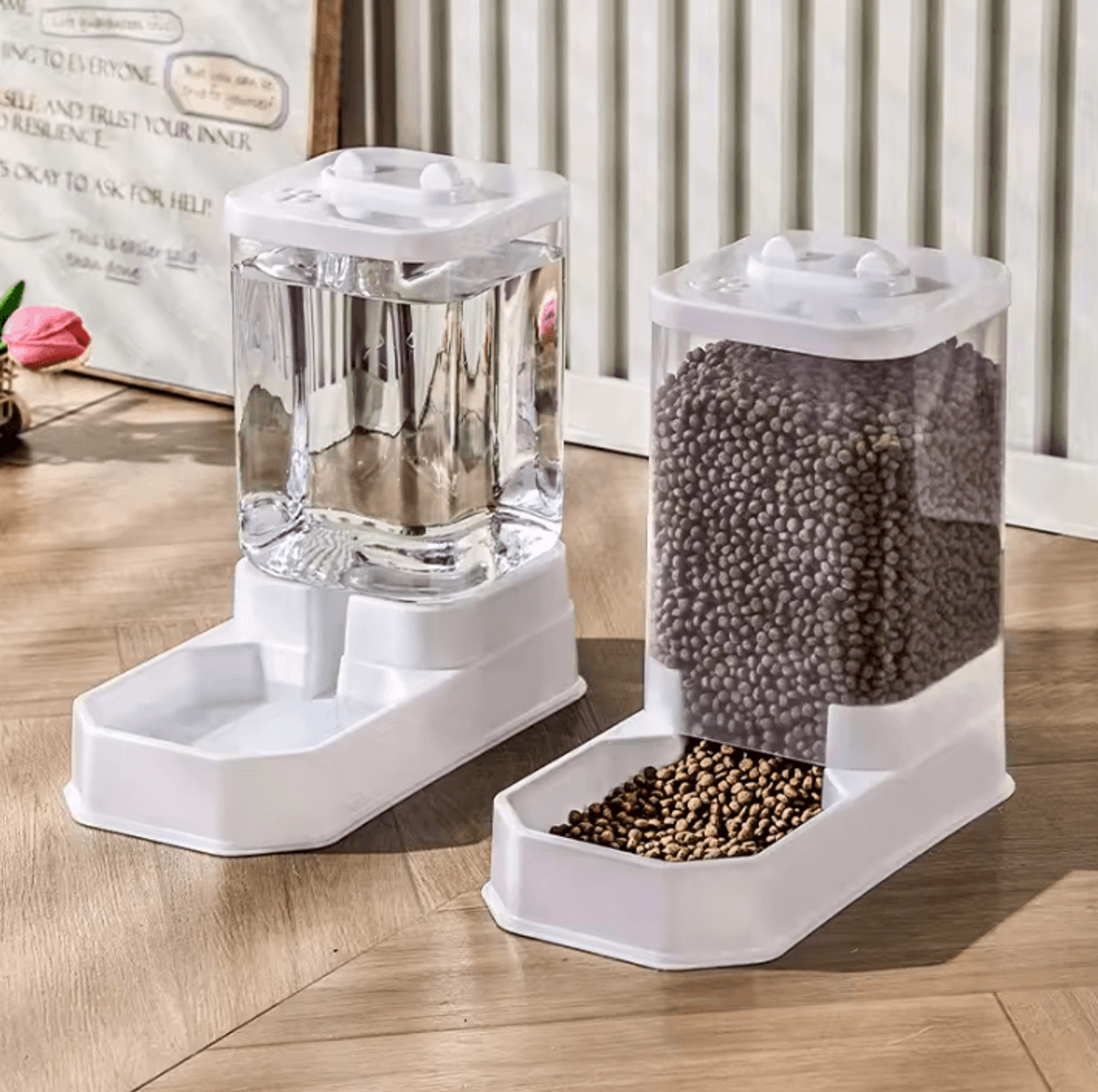 FreshServe Large Capacity Automatic Pet Feeder  Water Dispenser Set 3