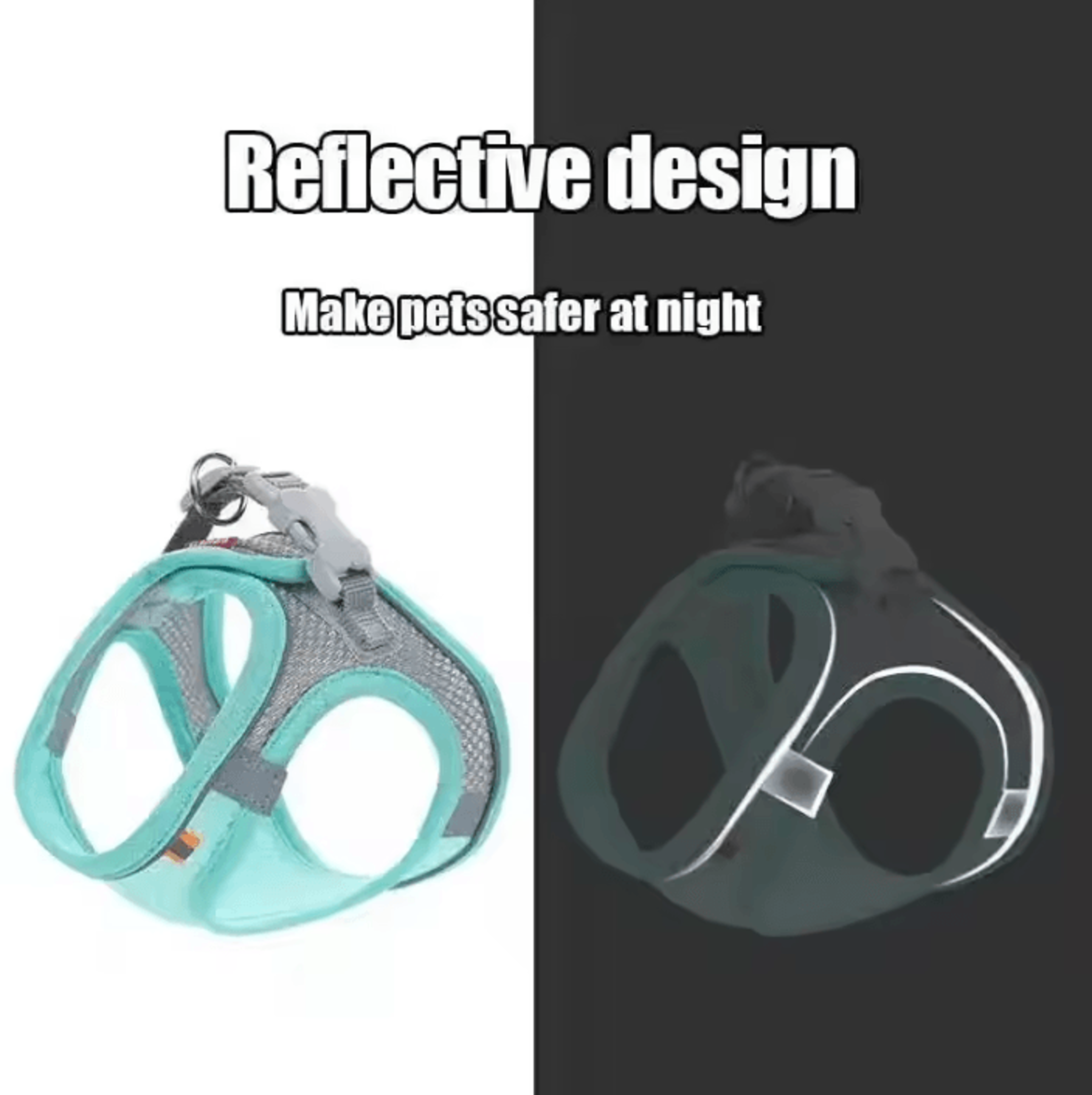 Reflective Breathable Pet Harness  Leash Set For Cats And Small Dogs 2