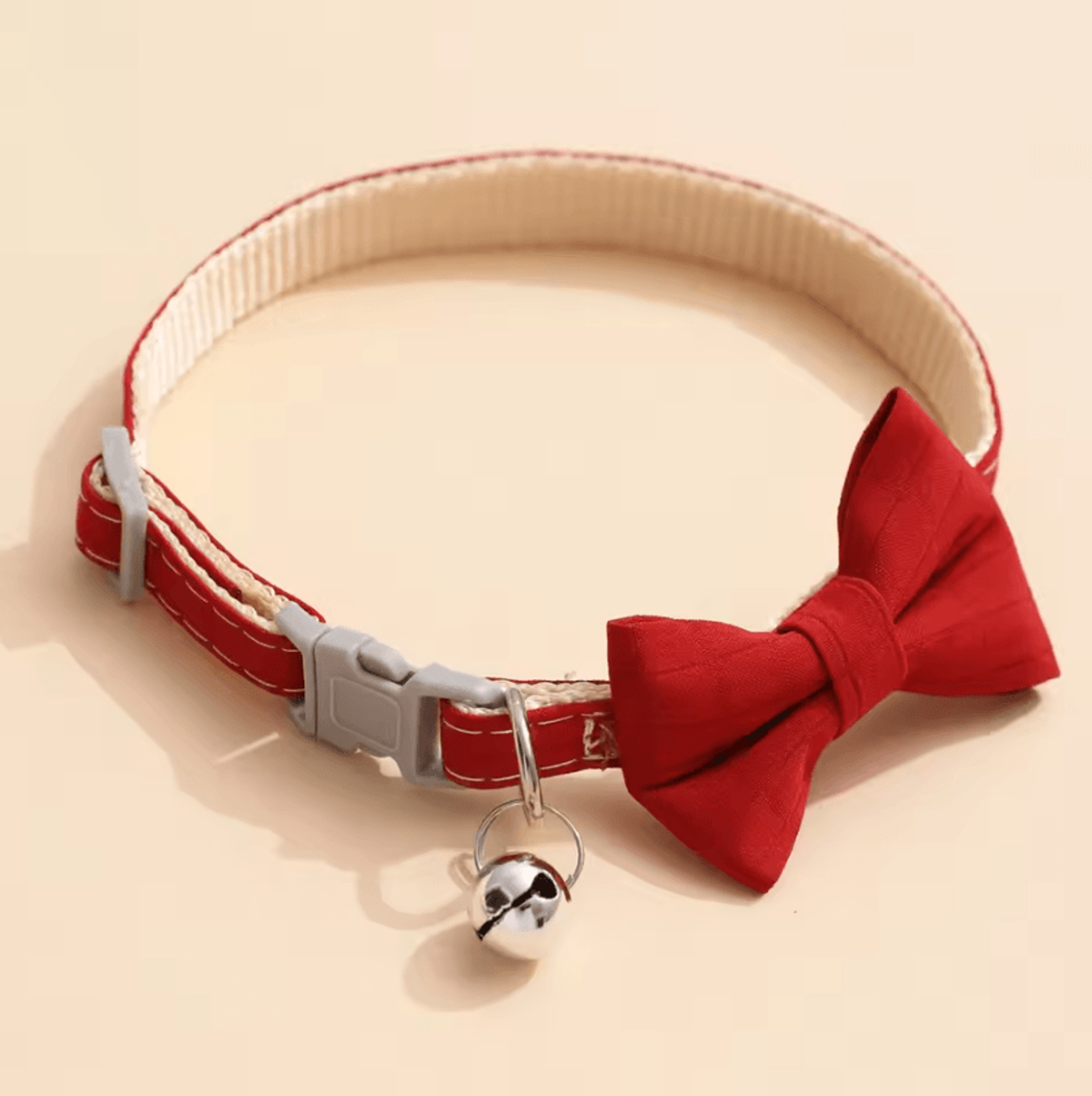 Bow Bell Adjustable Pet Collar For Cats  Small Dogs 5