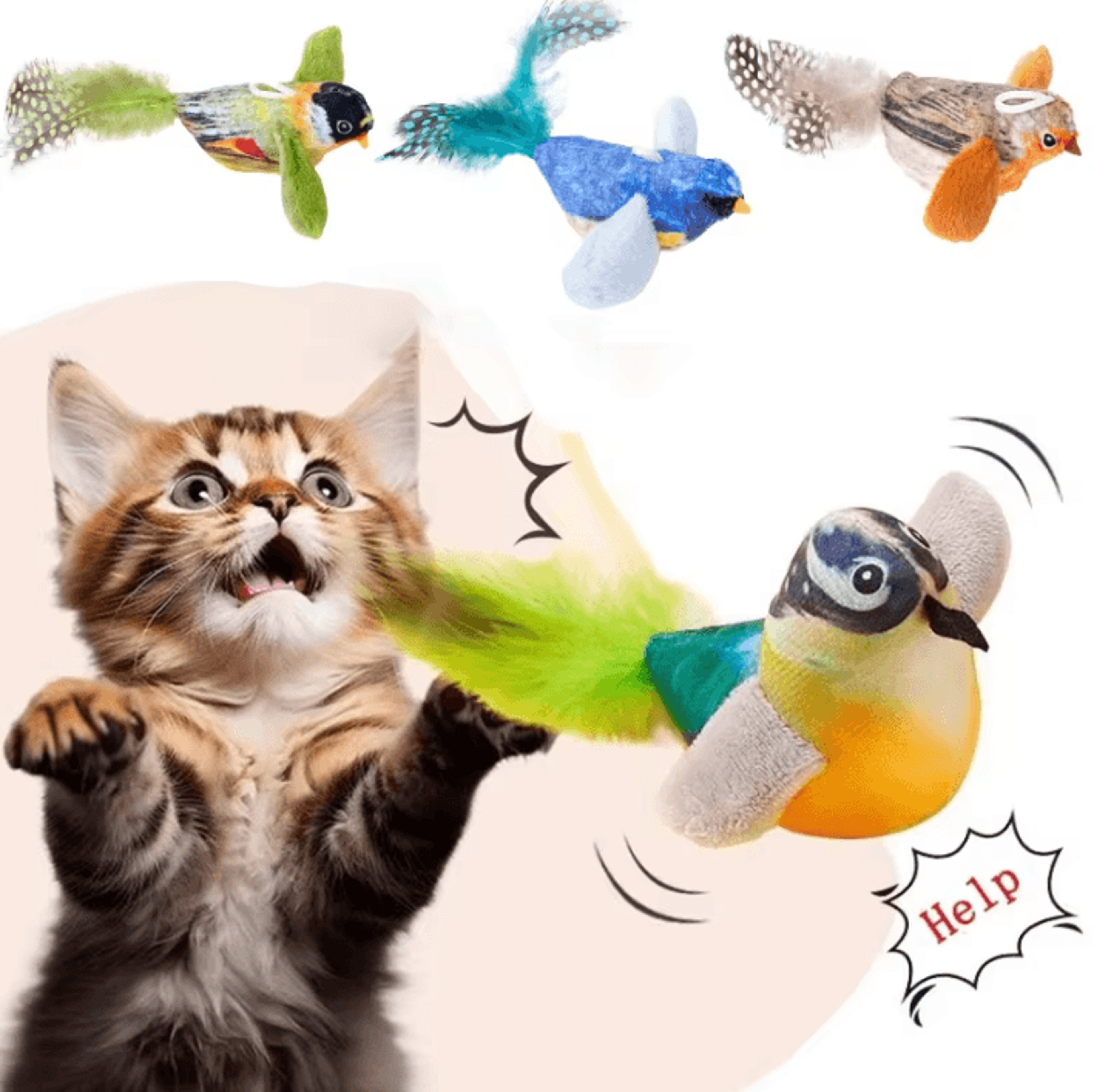 ChirpPounce Interactive Bird Sound Catnip Toy 0