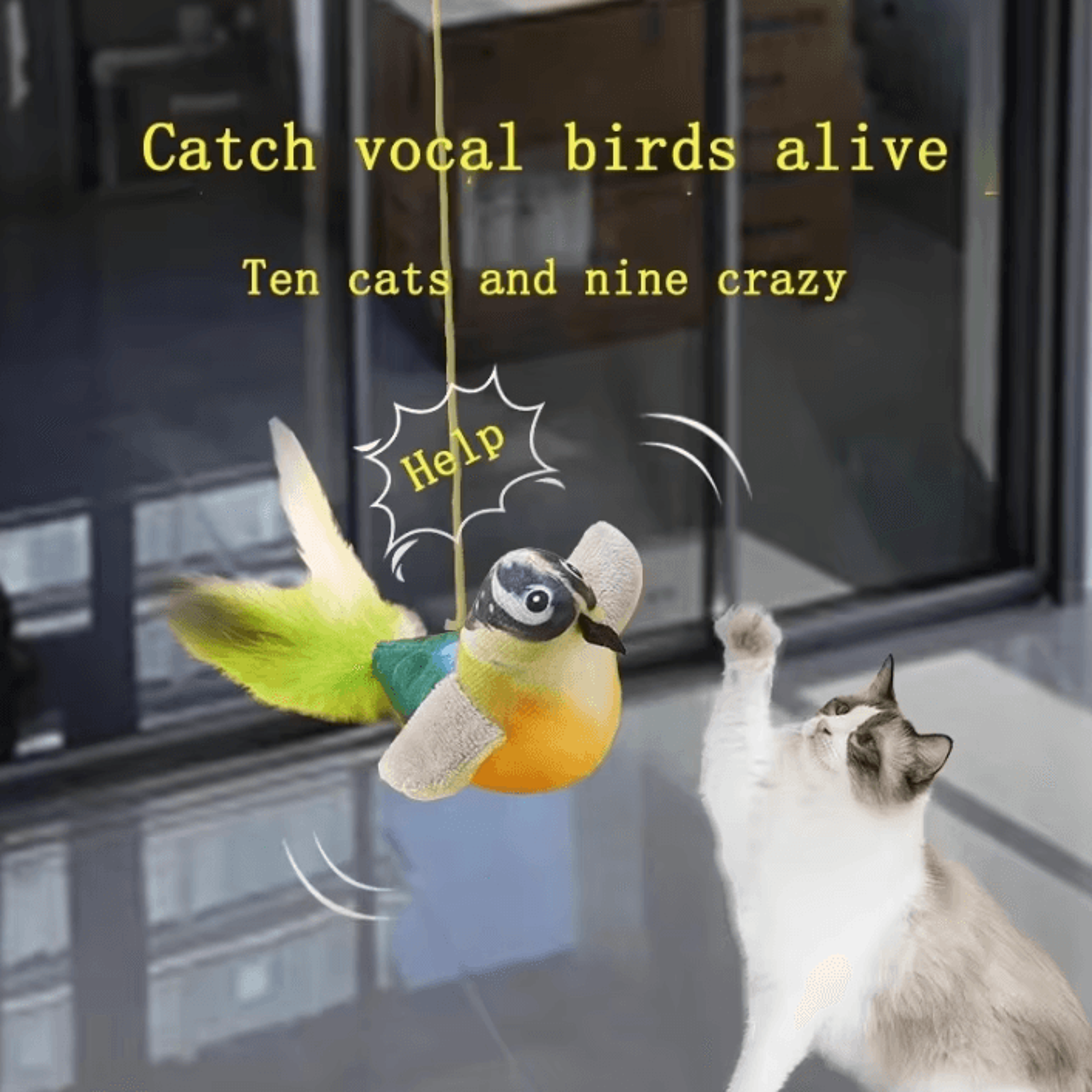 ChirpPounce Interactive Bird Sound Catnip Toy 1