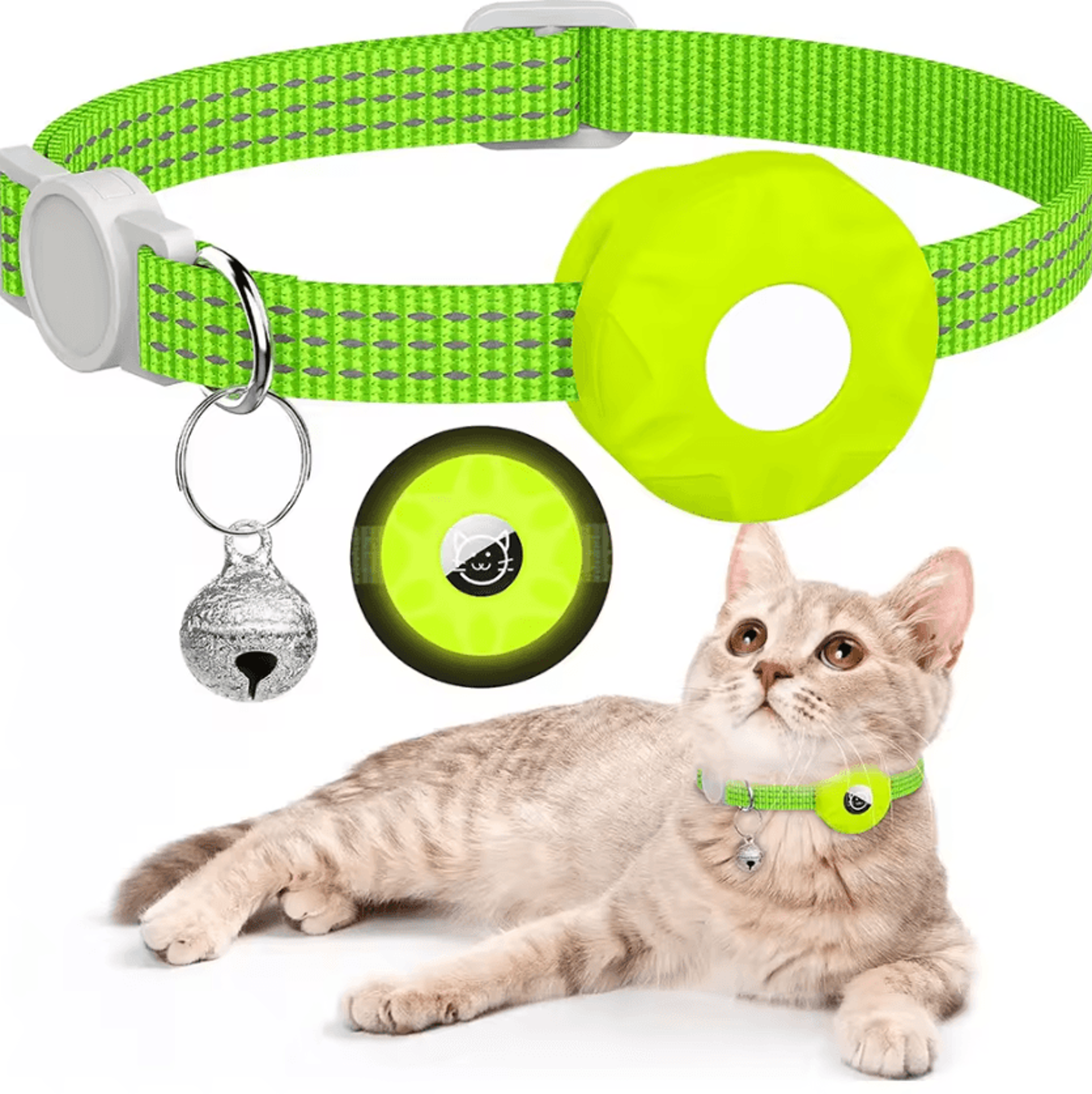 TrackBell AirTag Cat Collar  Reflective Safety Collar With Bell 3