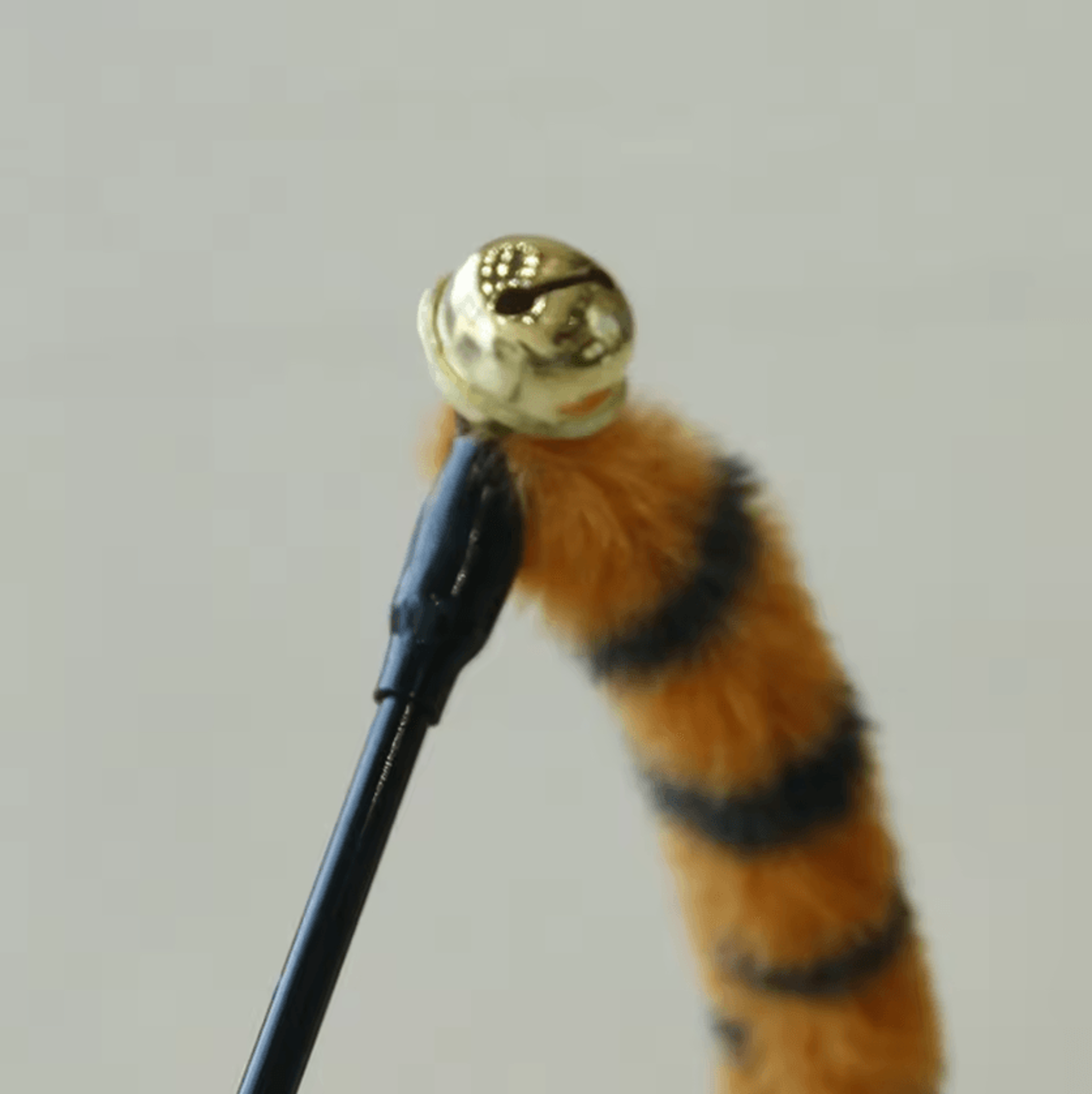 Worm Tail Bell Cat Teaser Wand  Interactive Plush Hunting Toy For Cats  Kittens 3