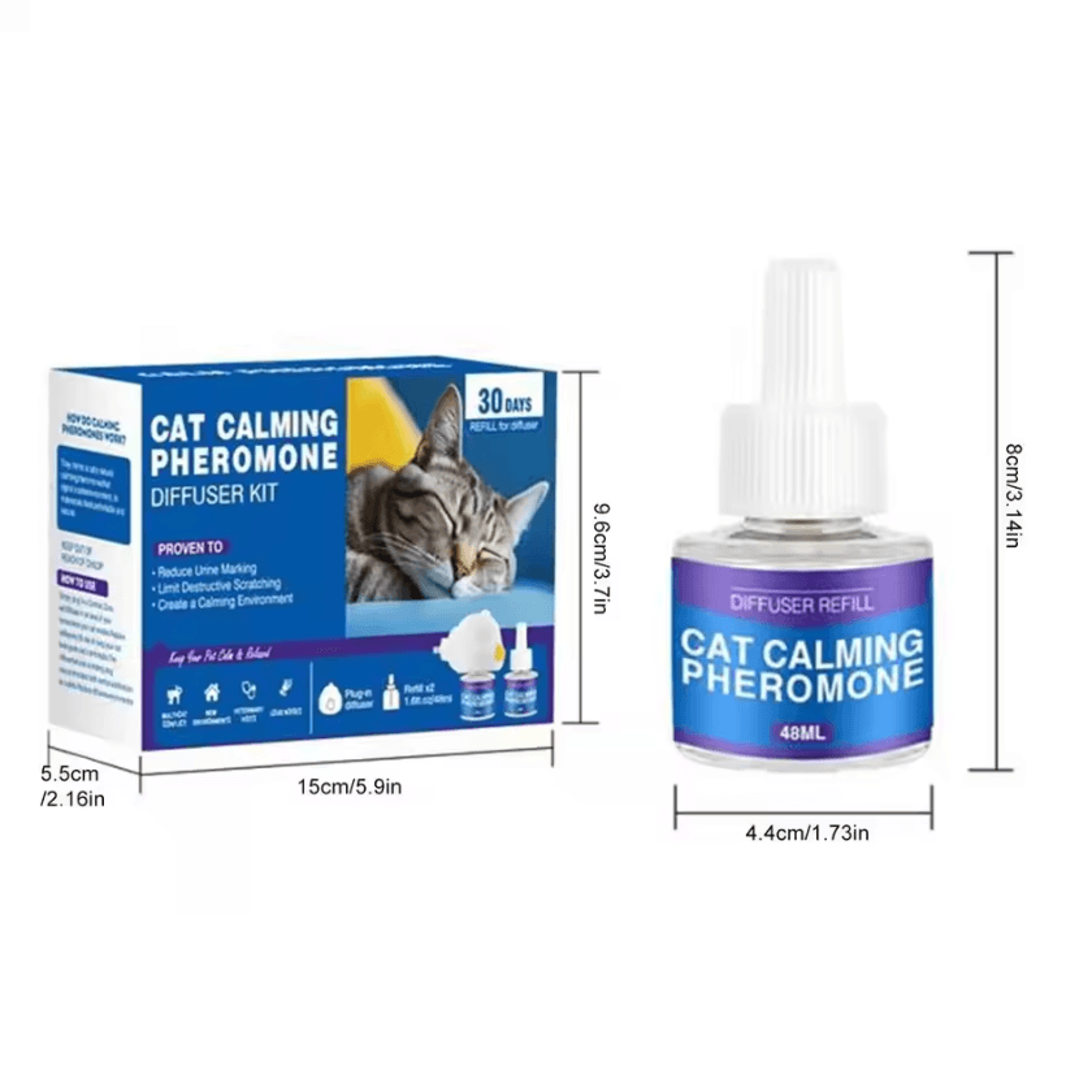 Cat Pheromone Calming Diffuser Refill  60Day Stress Relief Refill For Cats 1