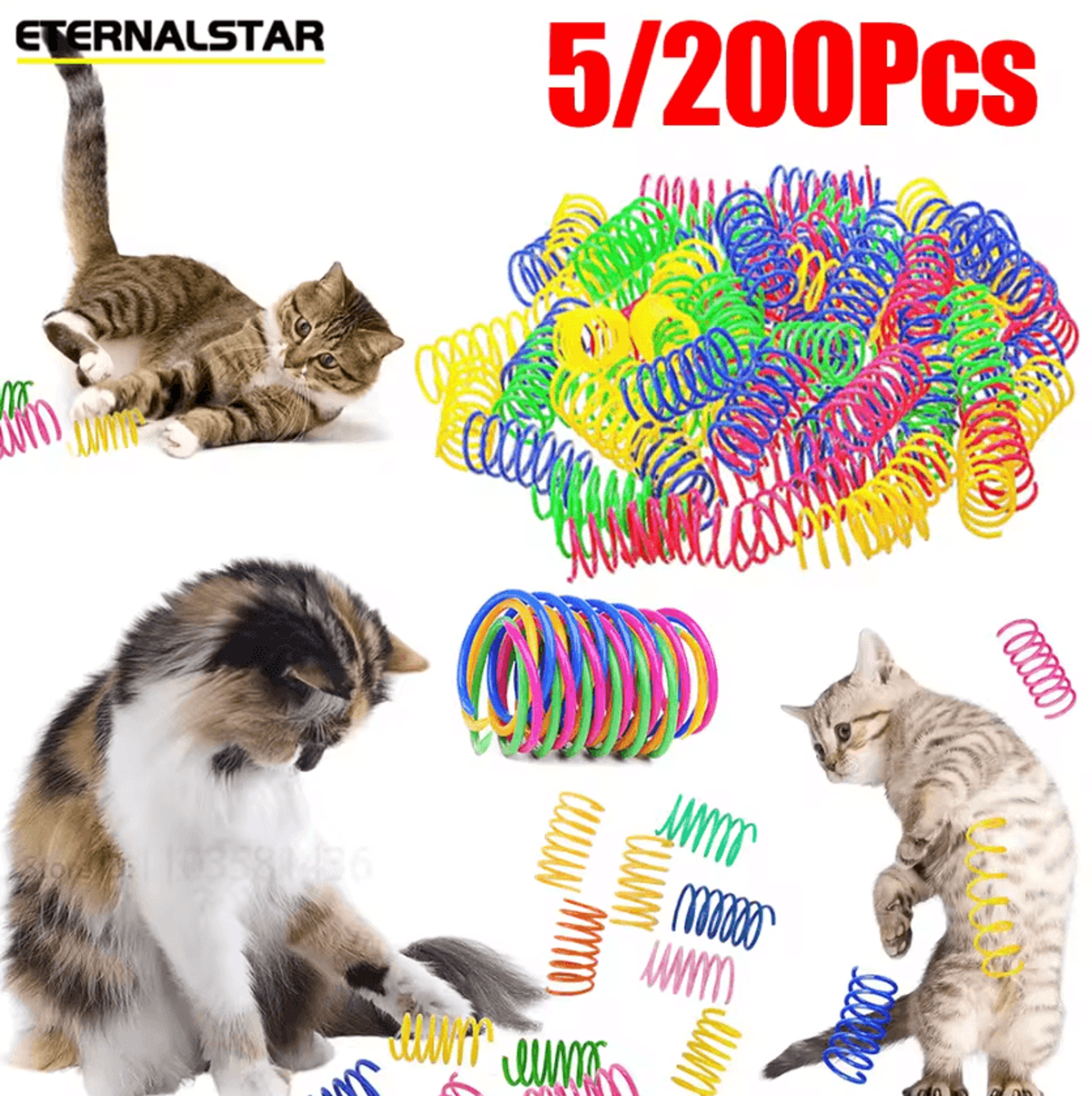 Colorful Spiral Cat Spring Toys  Interactive Bouncing Play Toys For Cats  Kittens 4
