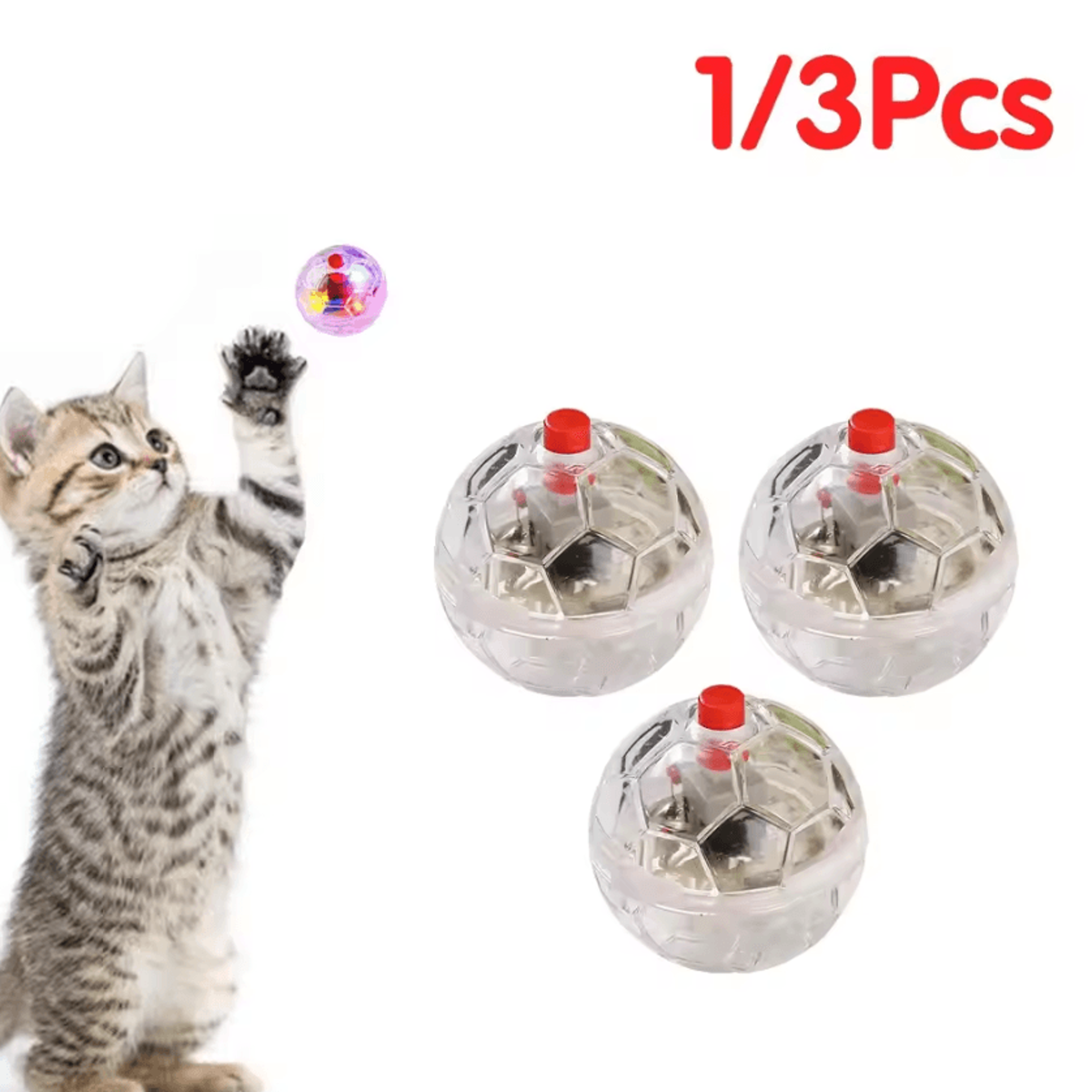 GhostGlow Motion Activated Flash Cat Ball Toy 0