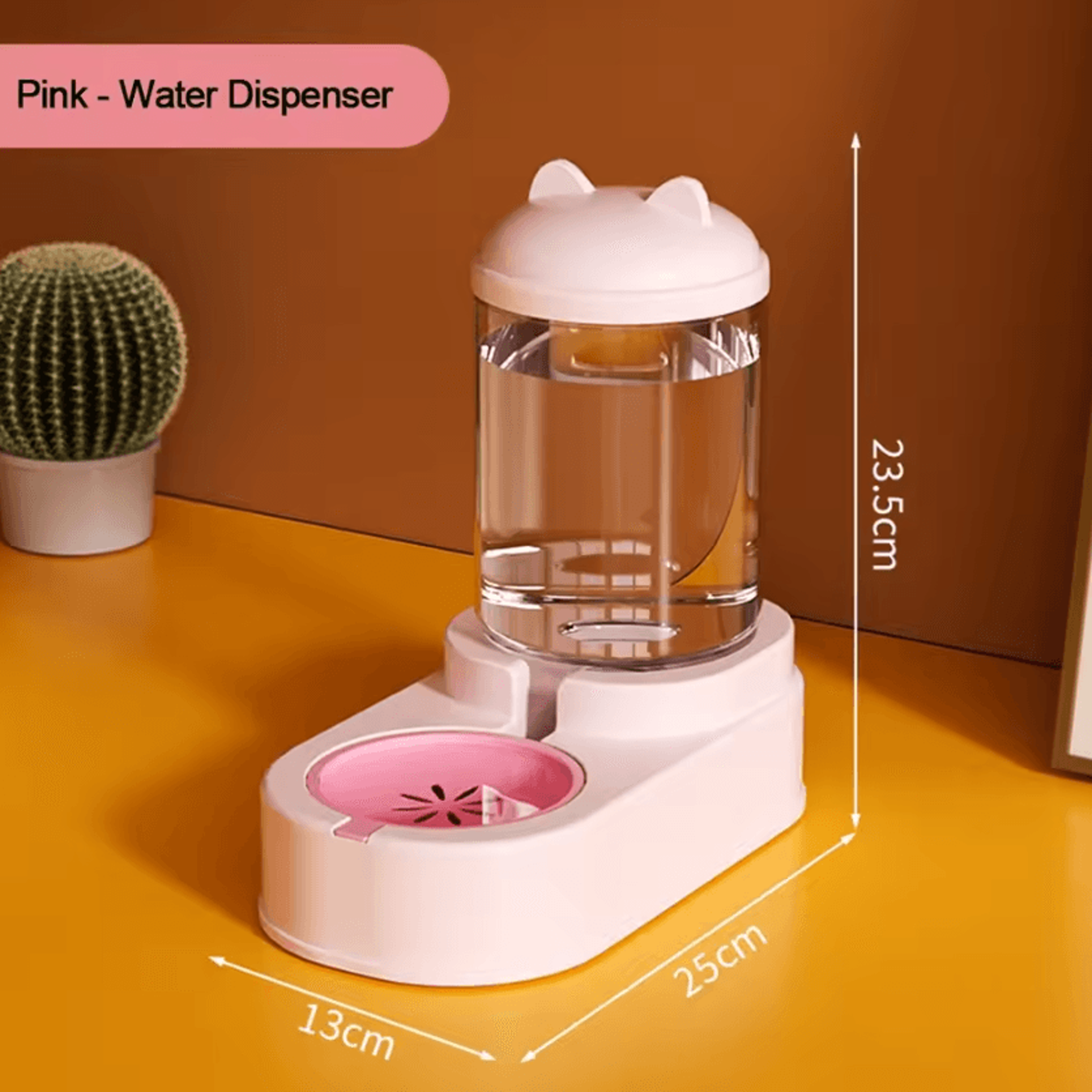 Cute CatShaped Automatic Pet Feeder  Water Dispenser Set 2