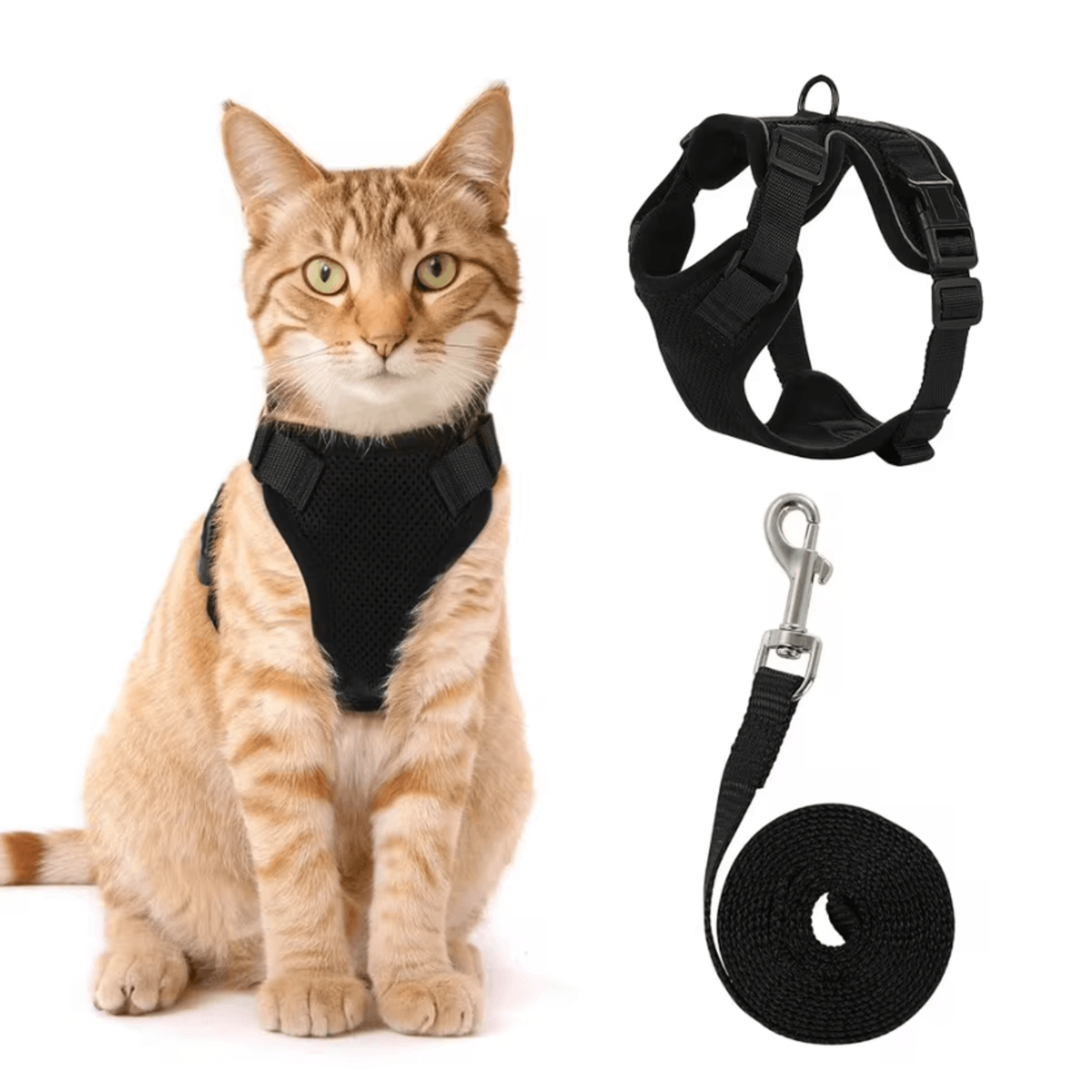 Reflective EscapeProof Cat Harness  Leash Set For Safe Outdoor Adventures 0