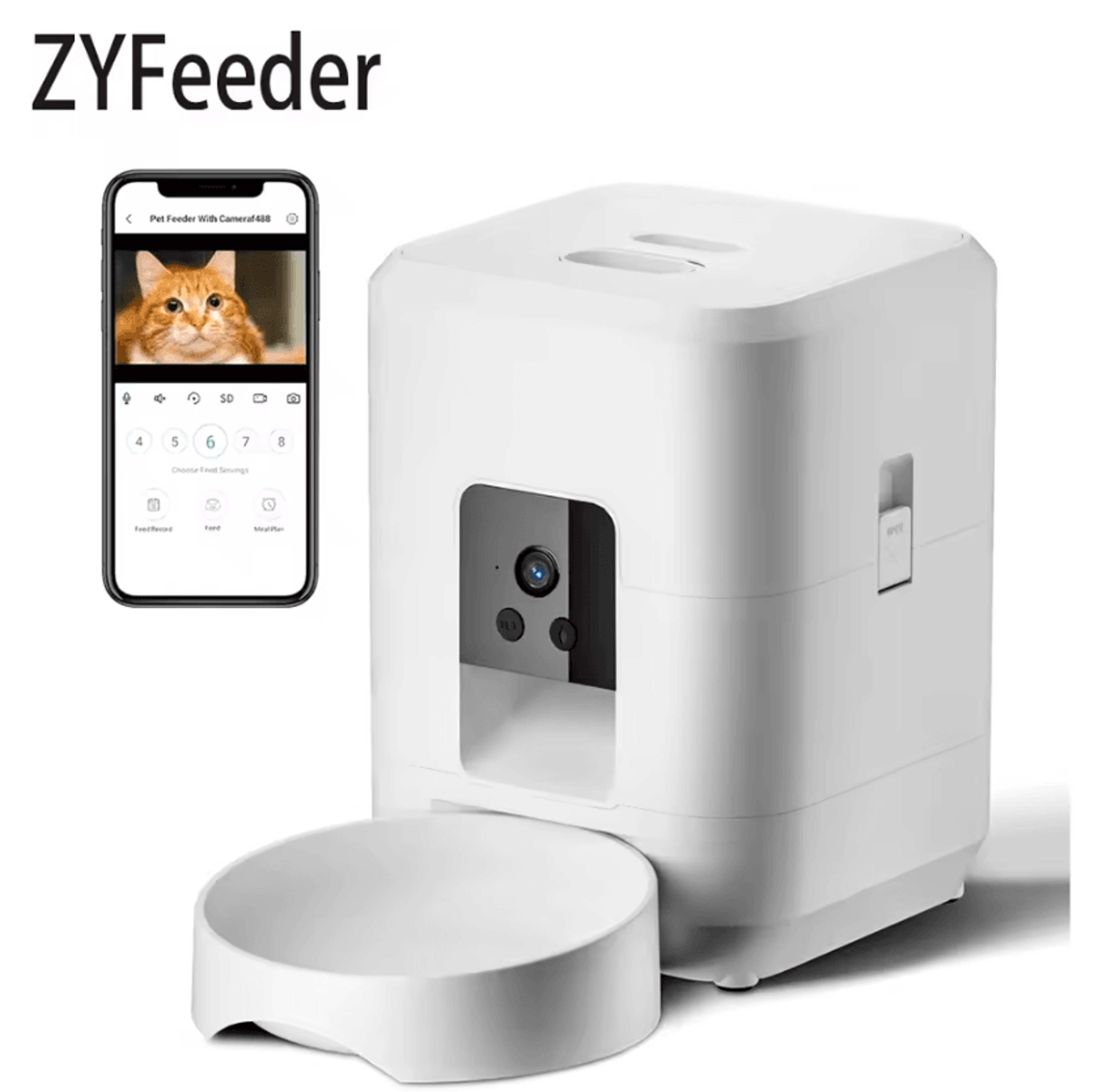 Smart WiFi Automatic Pet Feeder With Camera  2L Remote AppControlled Food Dispenser 4