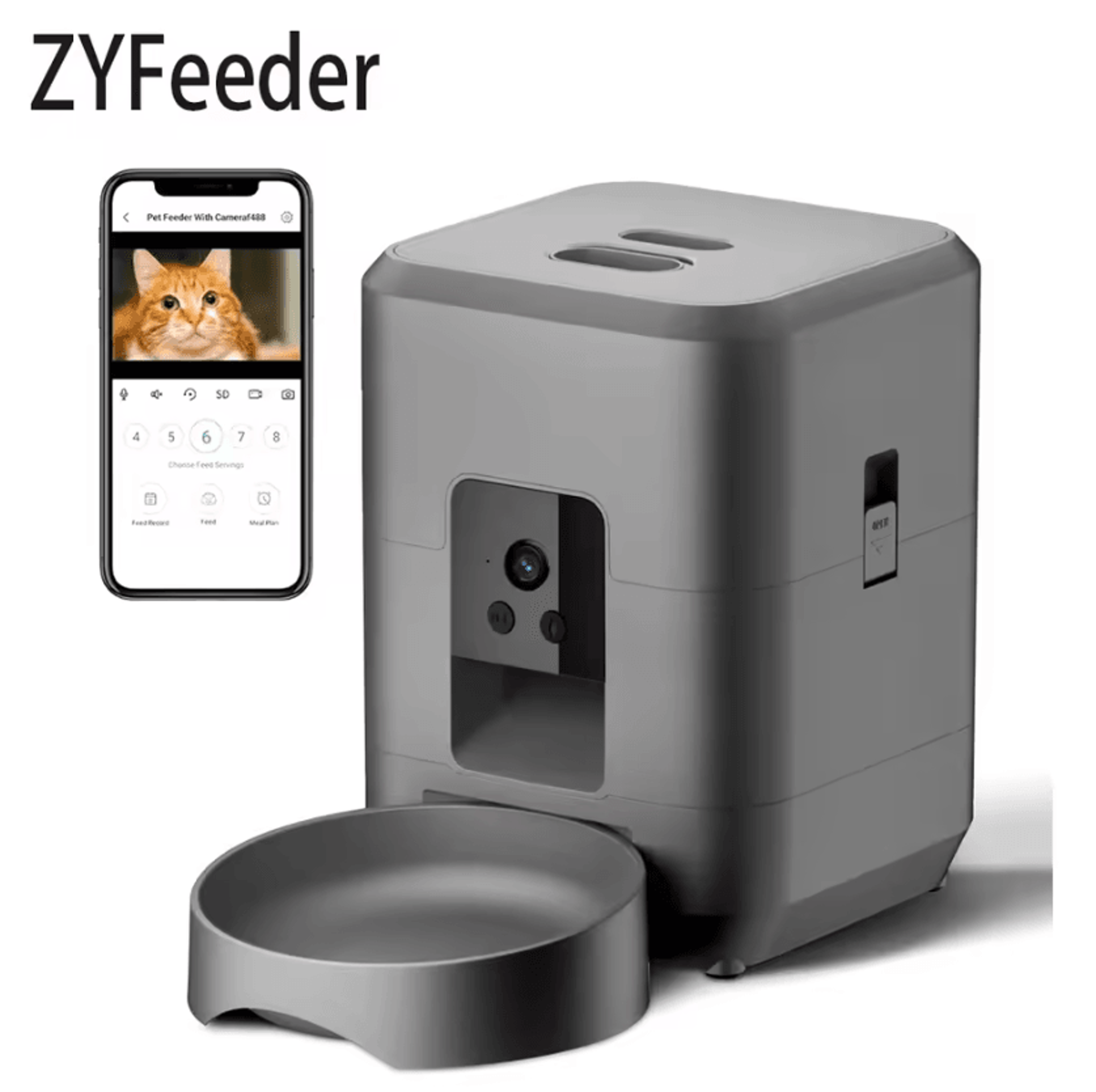 Smart WiFi Automatic Pet Feeder With Camera  2L Remote AppControlled Food Dispenser 5