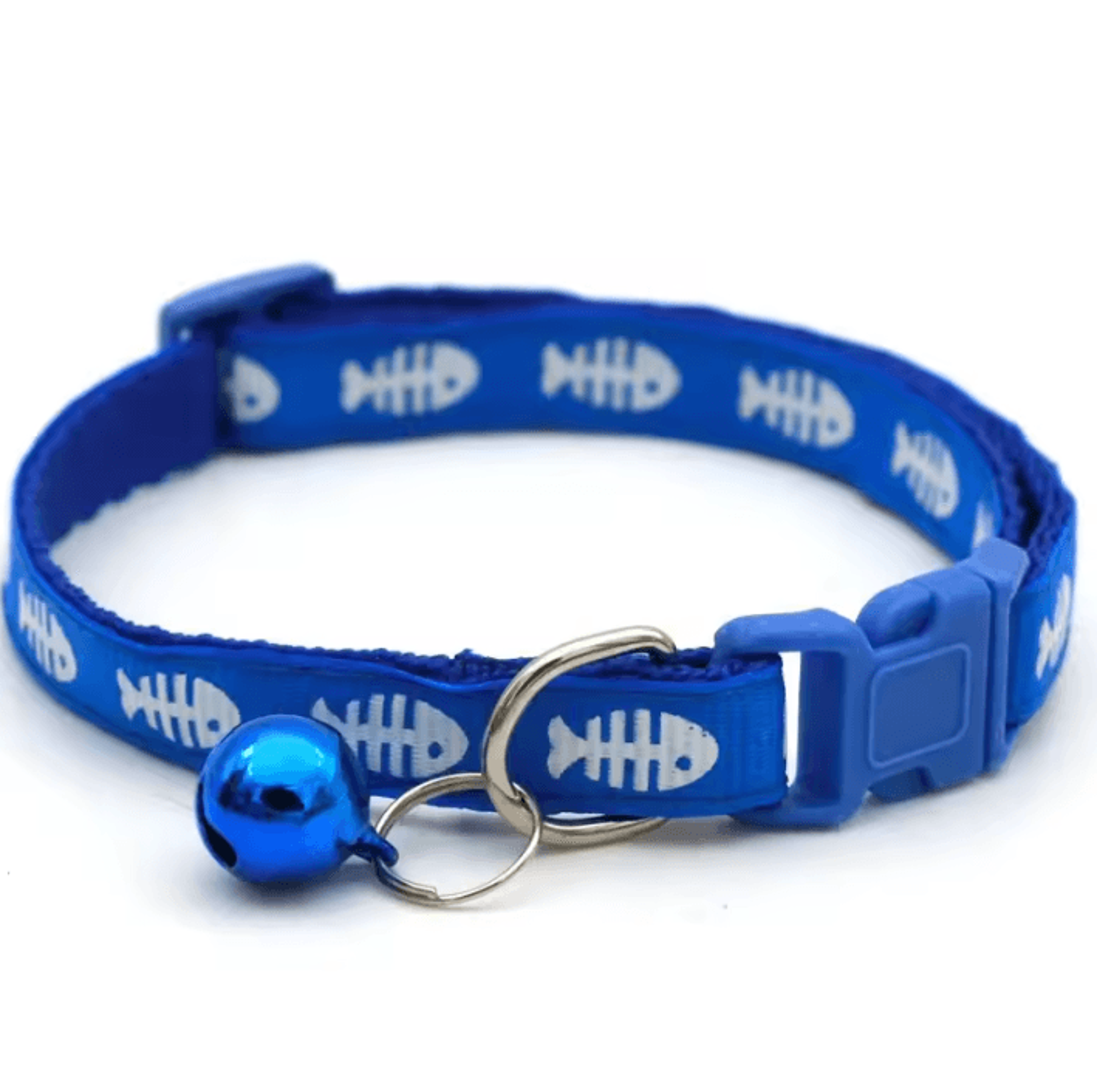 FishBone Charm Adjustable Cat  Kitten Collar With Bell 1