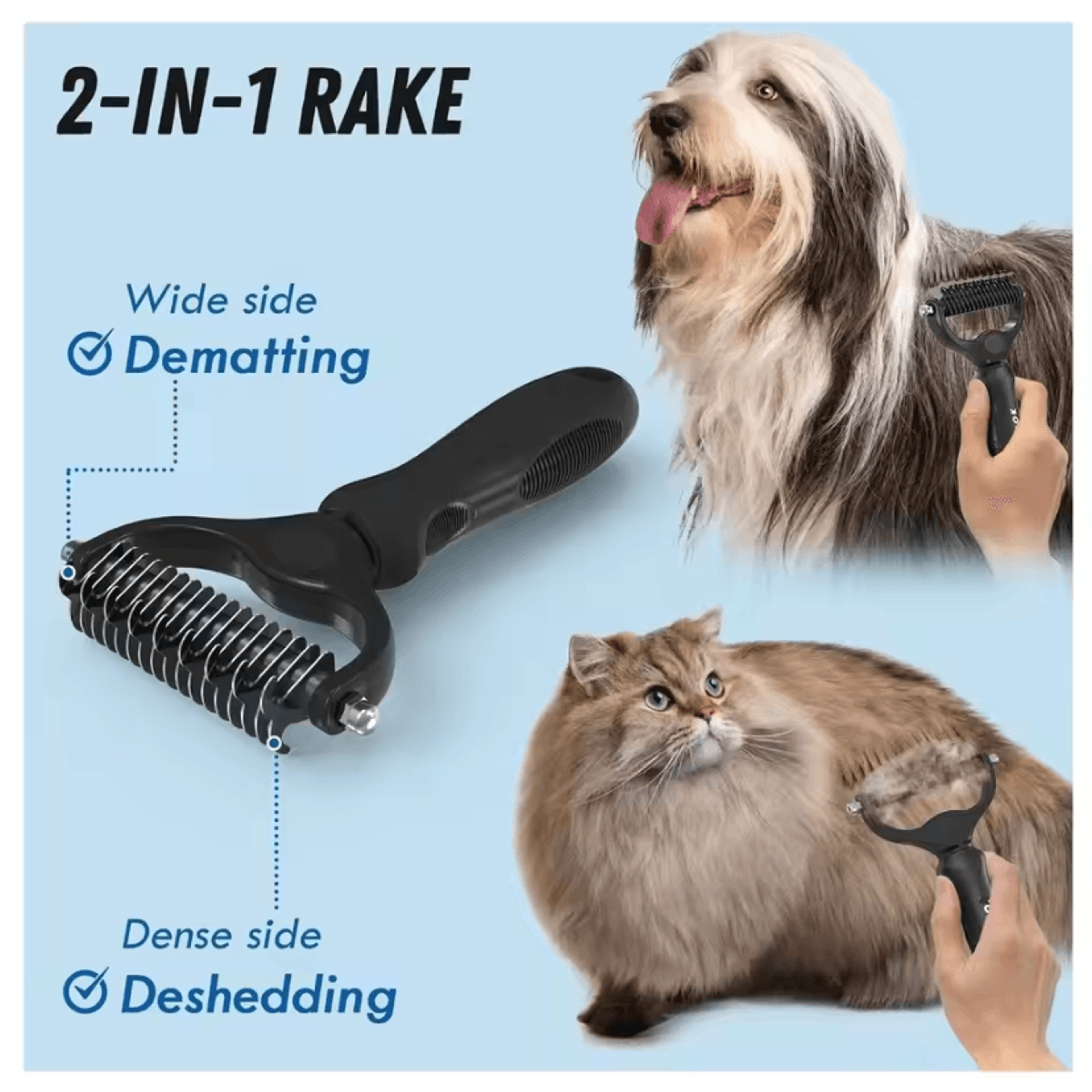 FurMaster Grooming Brush  Metal Comb Set For LongHaired Pets 1