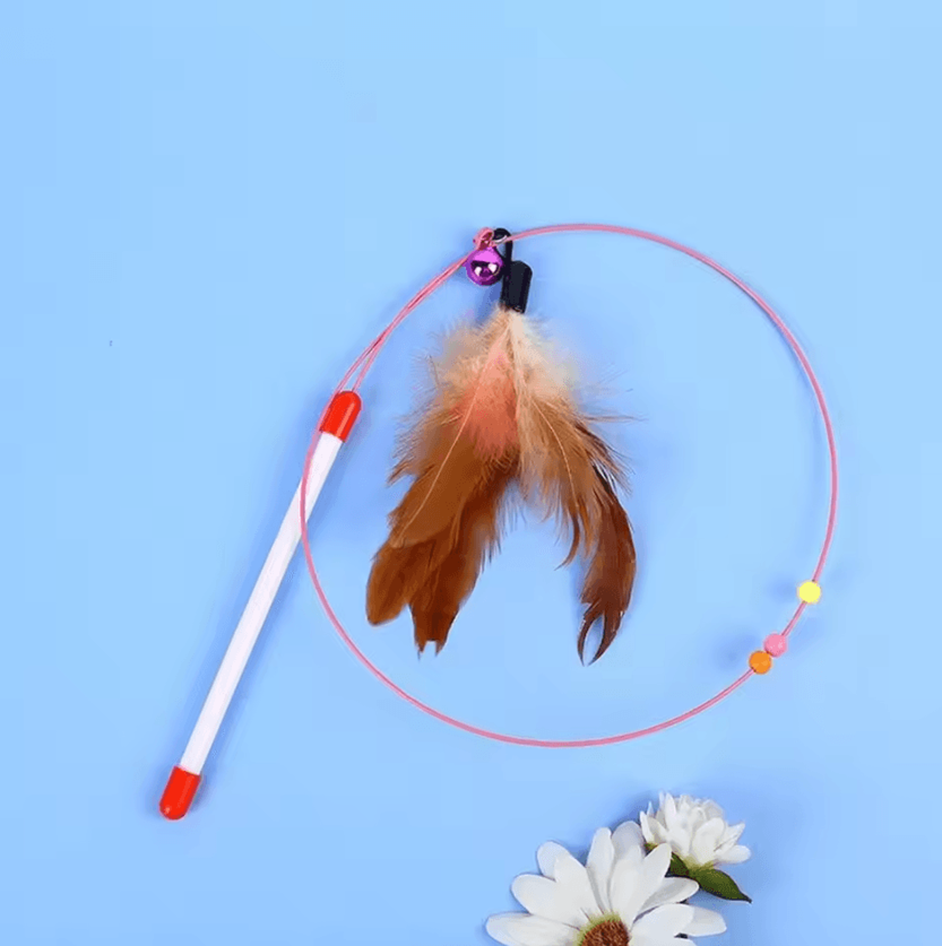 FeatherFlex Interactive Cat Wand Toy With Bell 2
