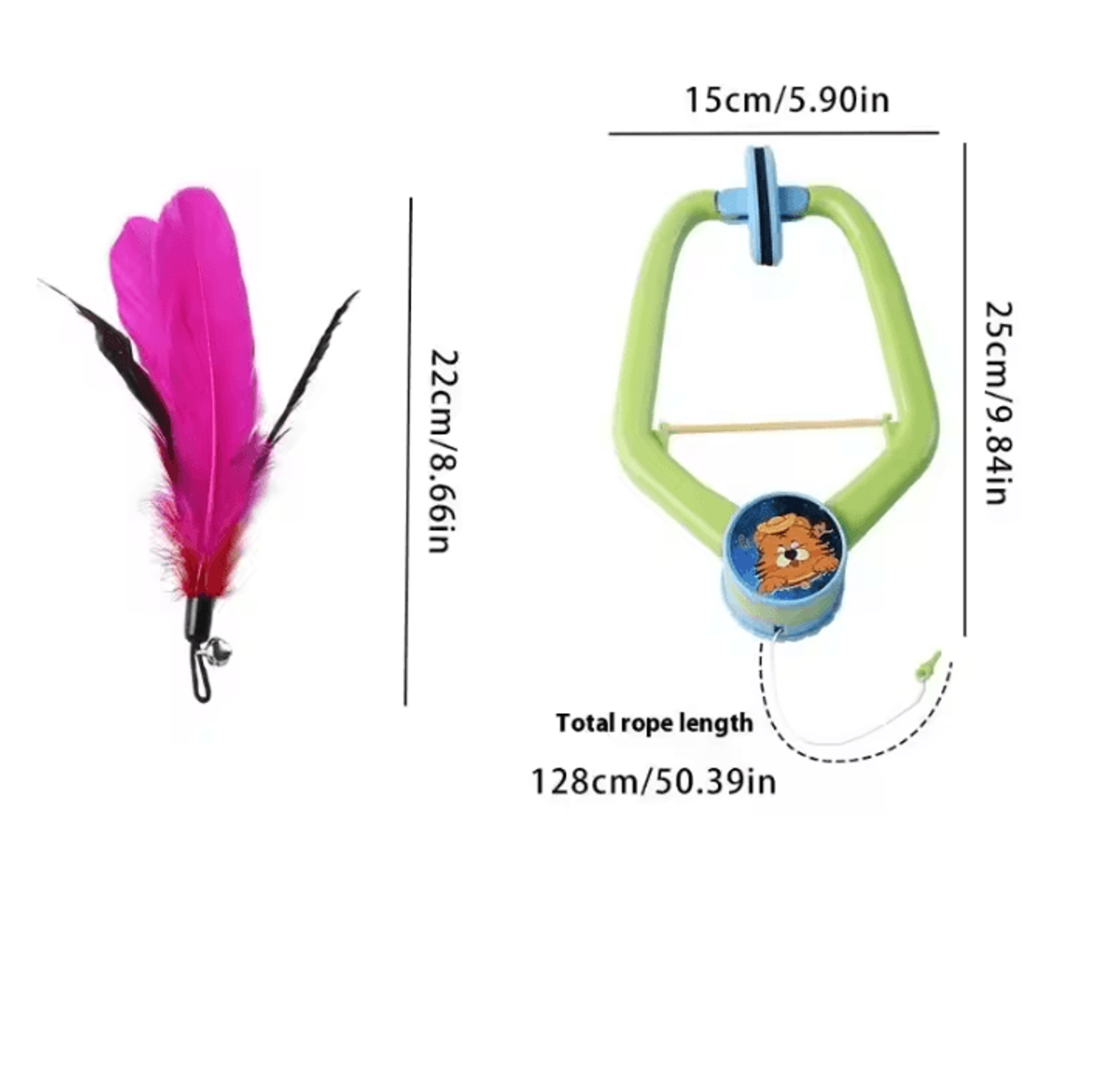 DoorHanging Feather Chase Cat Toy  Interactive SelfPlay Teaser 4