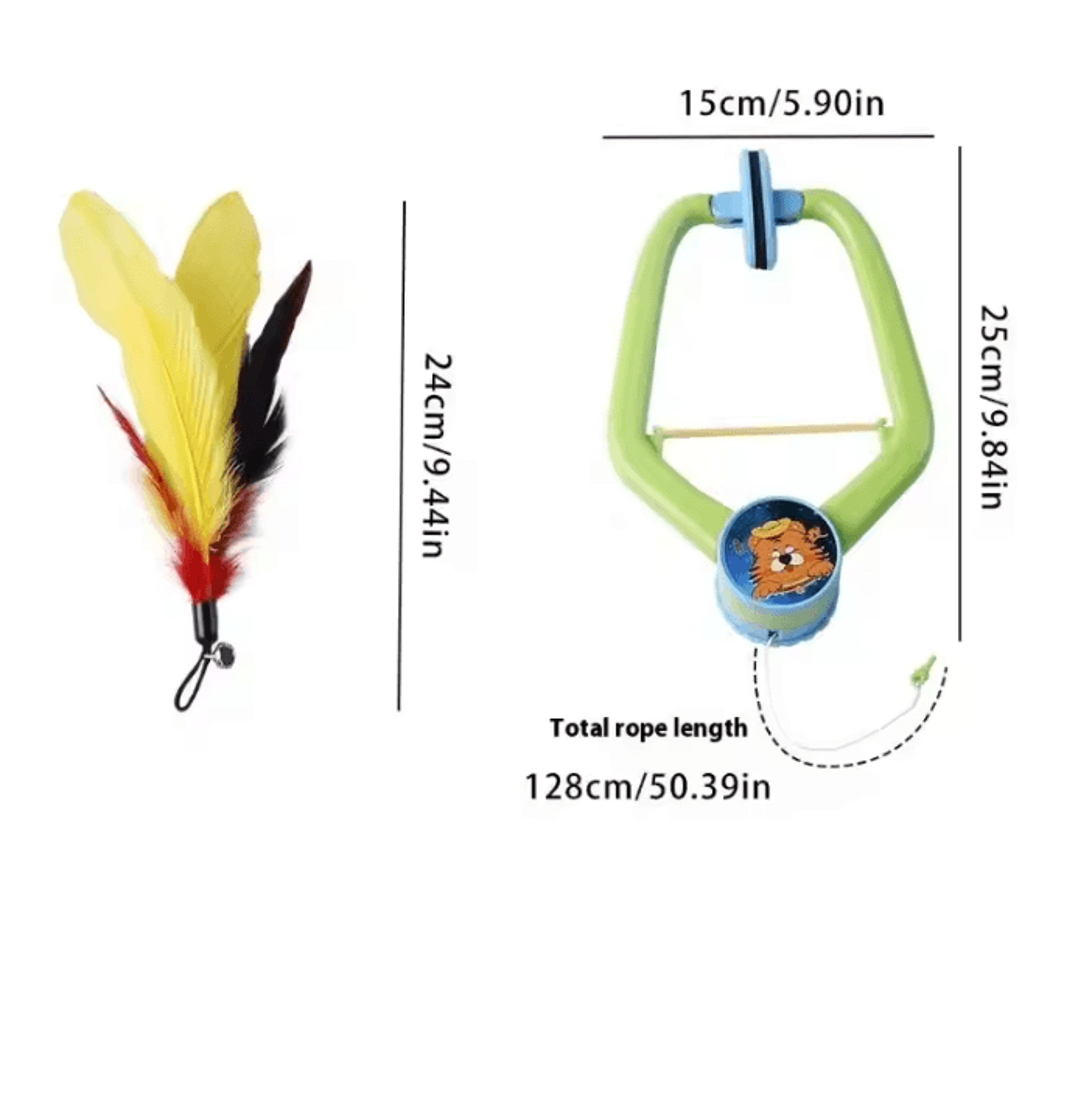 DoorHanging Feather Chase Cat Toy  Interactive SelfPlay Teaser 5