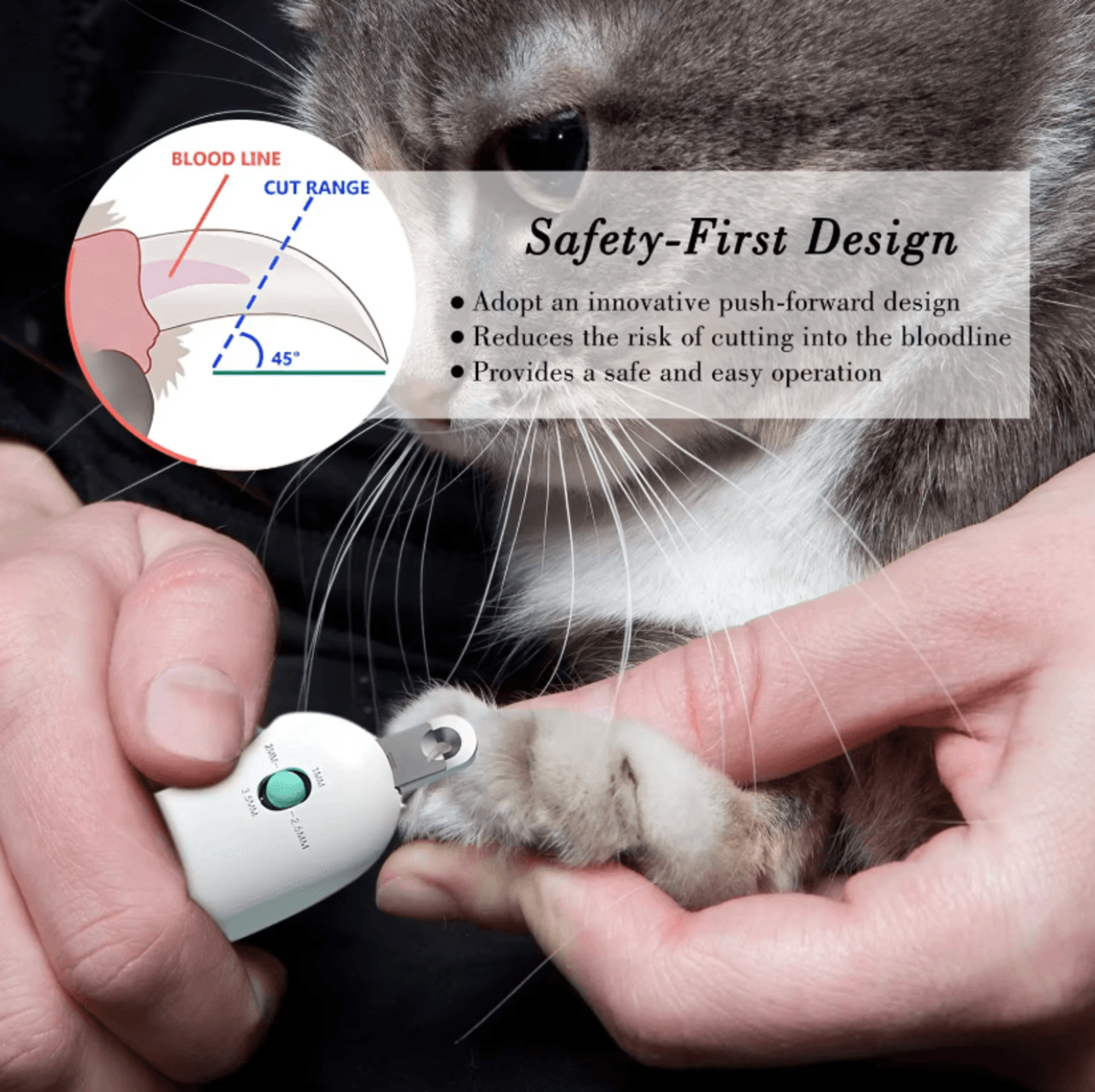 PrecisionGrip Pet Nail Clipper With Adjustable Safety Hole 1
