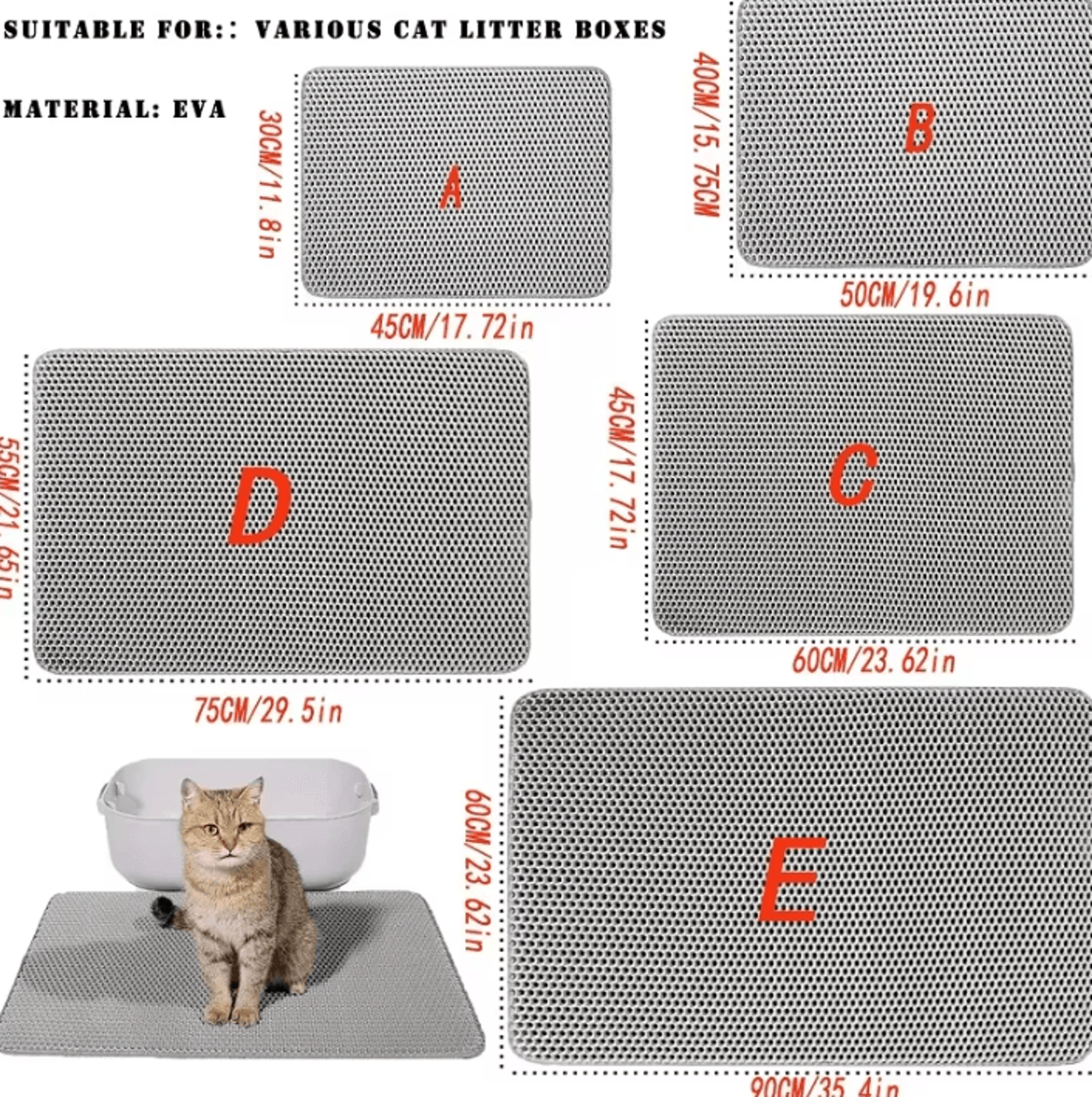 DoubleLayer Cat Litter Mat  Waterproof Litter Trapping Floor Protector 2