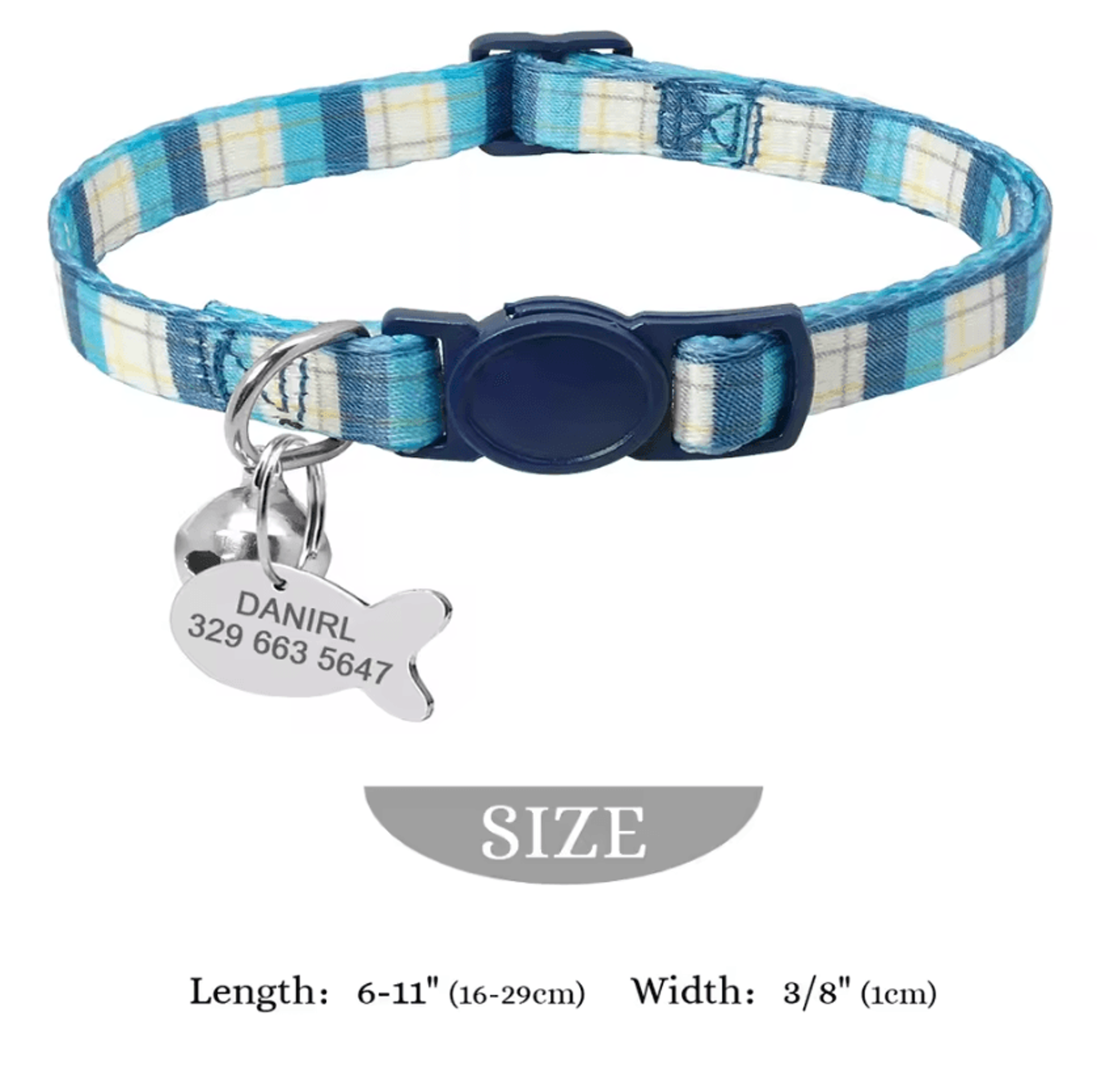 Personalized Engraved Nylon Pet Collar For Cats  Small Dogs 5