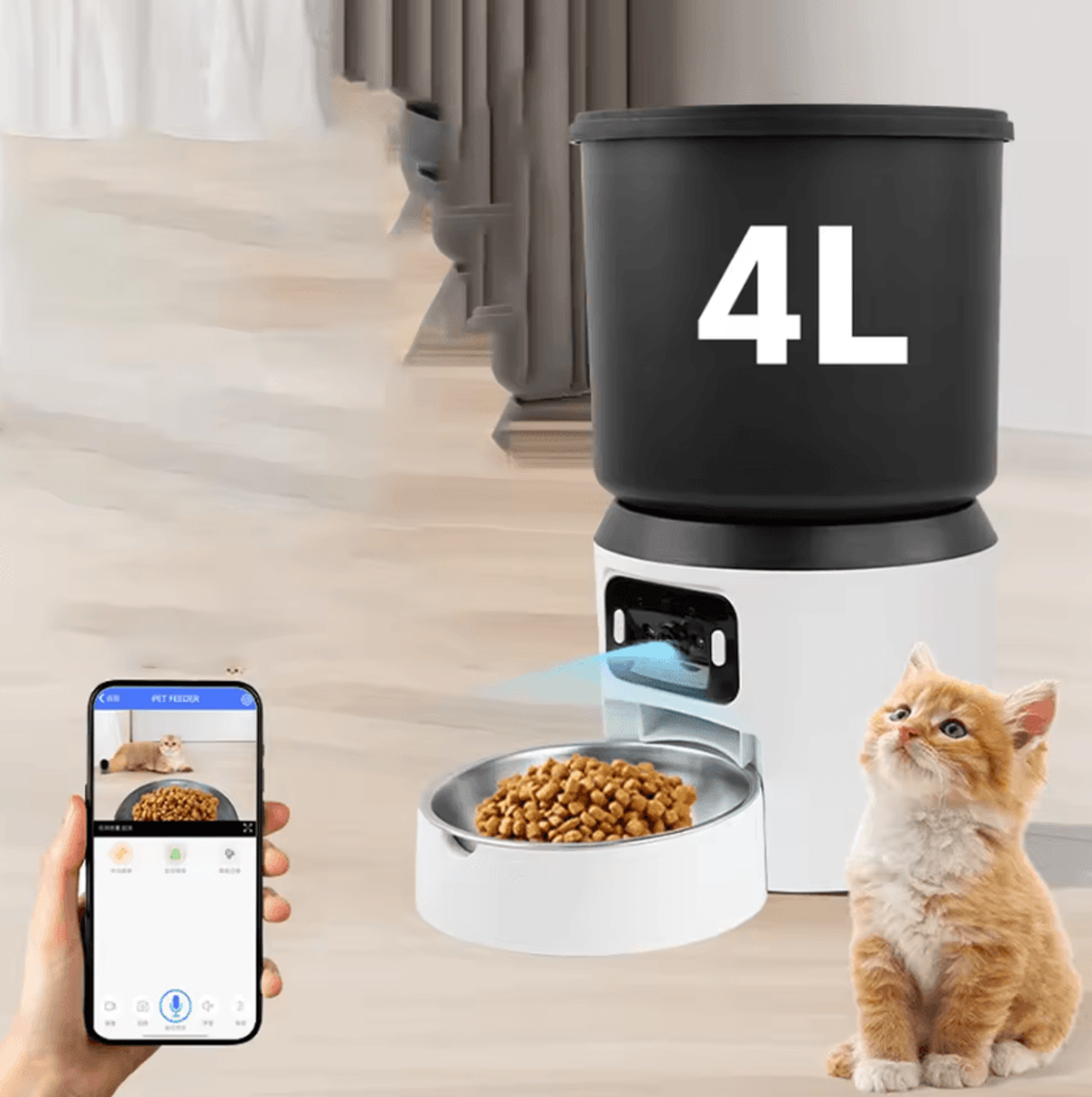 SmartServe 4L Automatic Pet Feeder With HD Camera 0