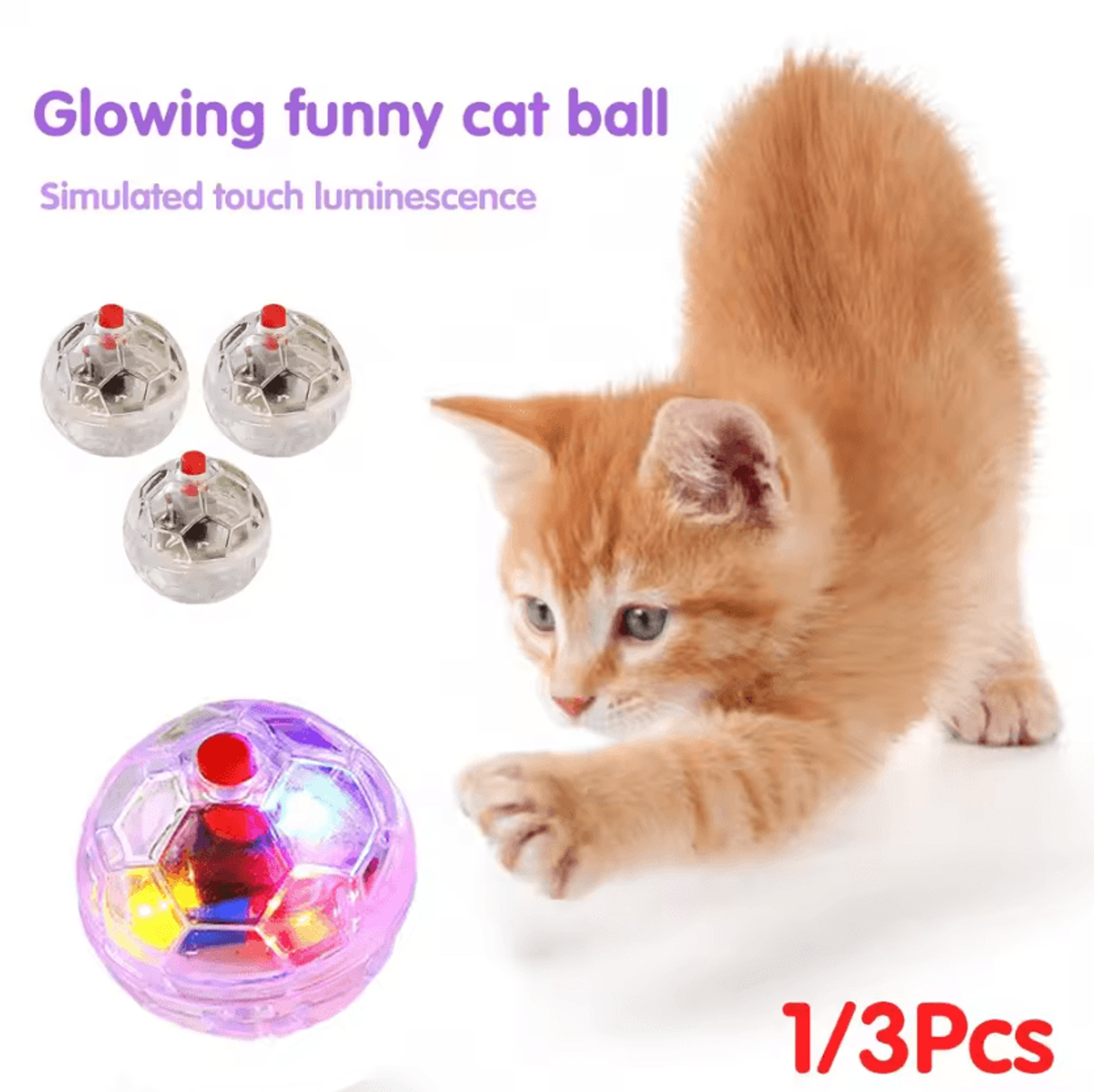 GlowChase Motion Activated LED Cat Ball 1