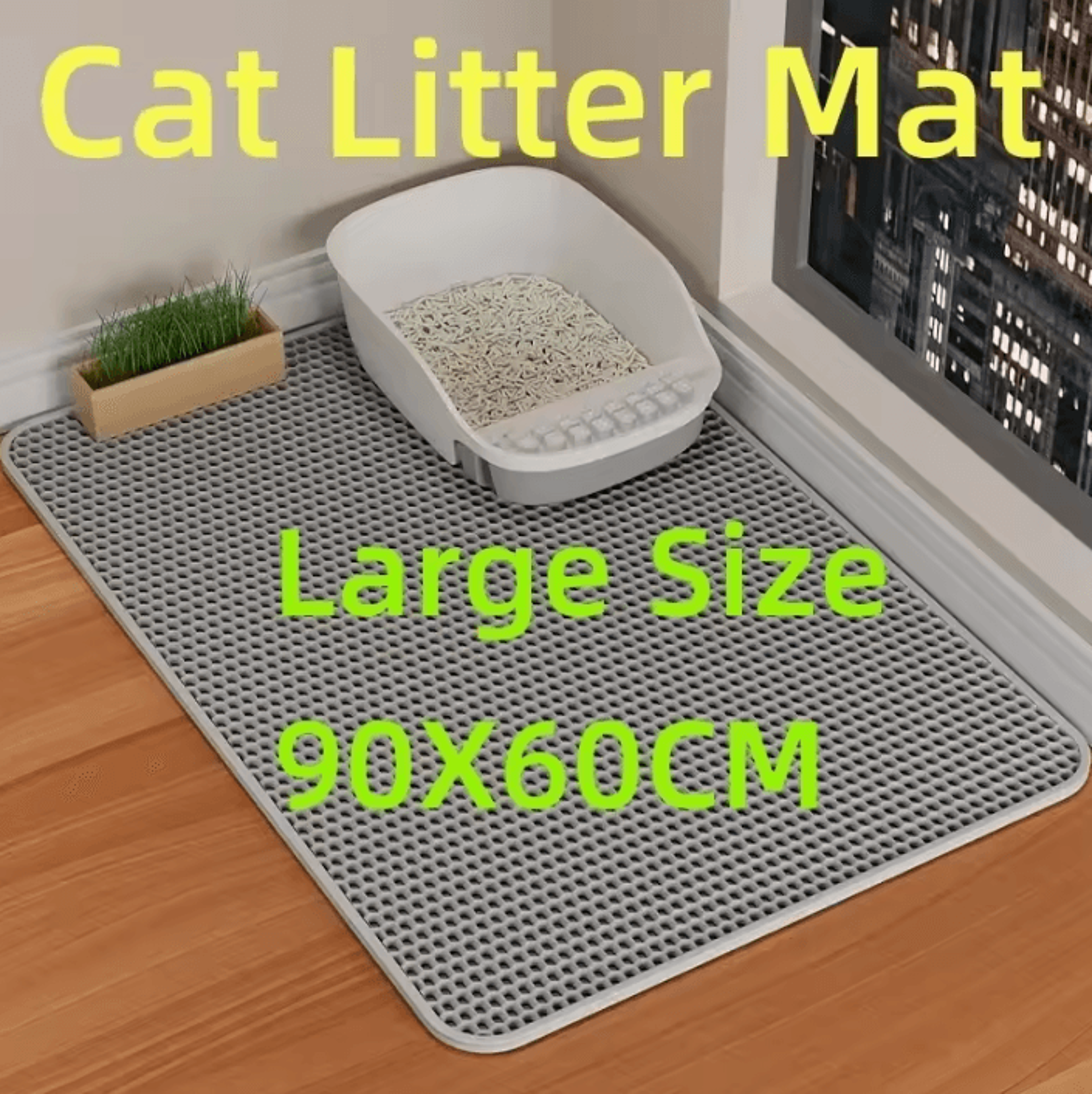 PawClean Waterproof DoubleLayer Cat Litter Trapping Mat 0