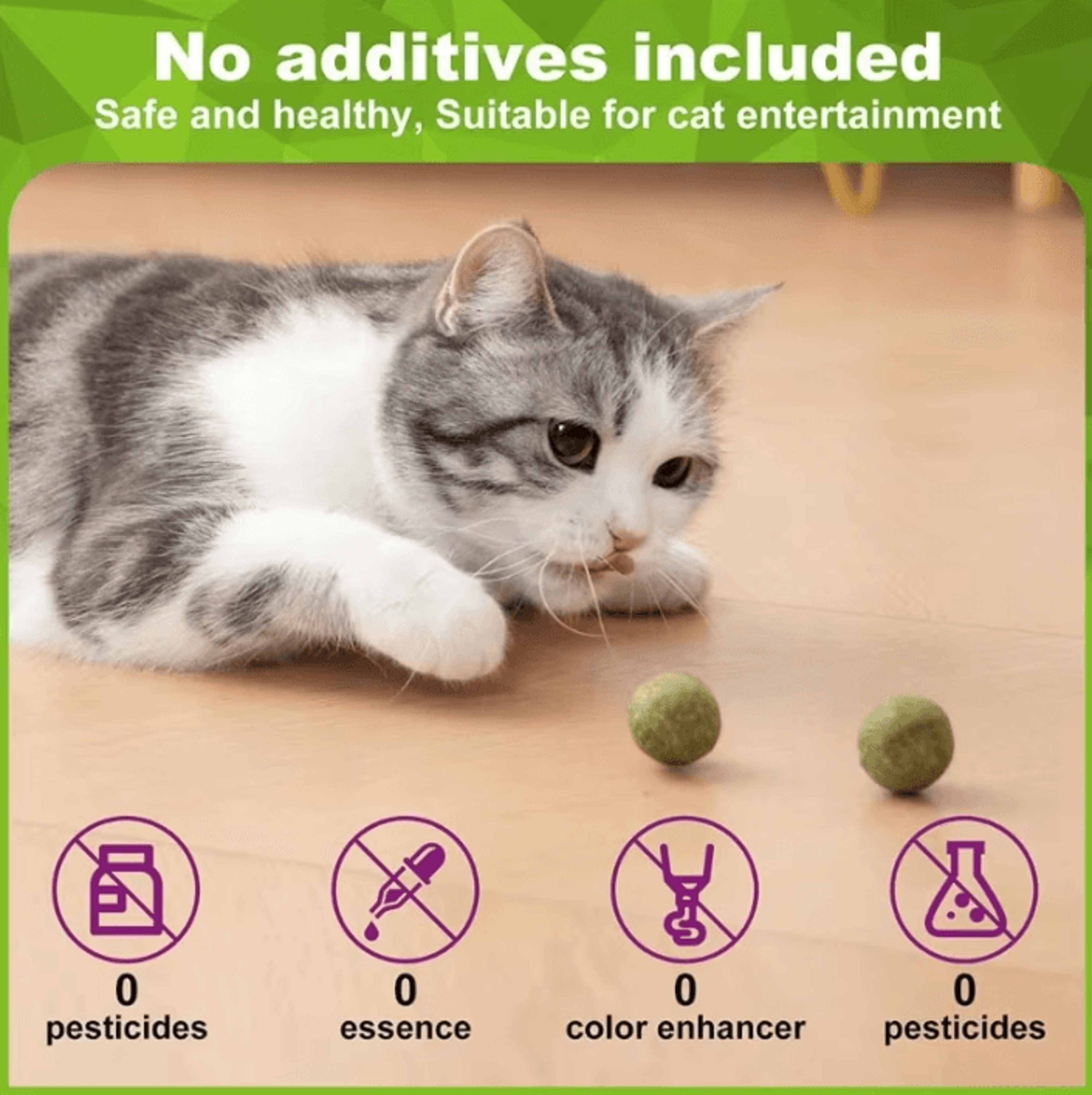 PurePurr Natural Catnip Lick Ball Set 2