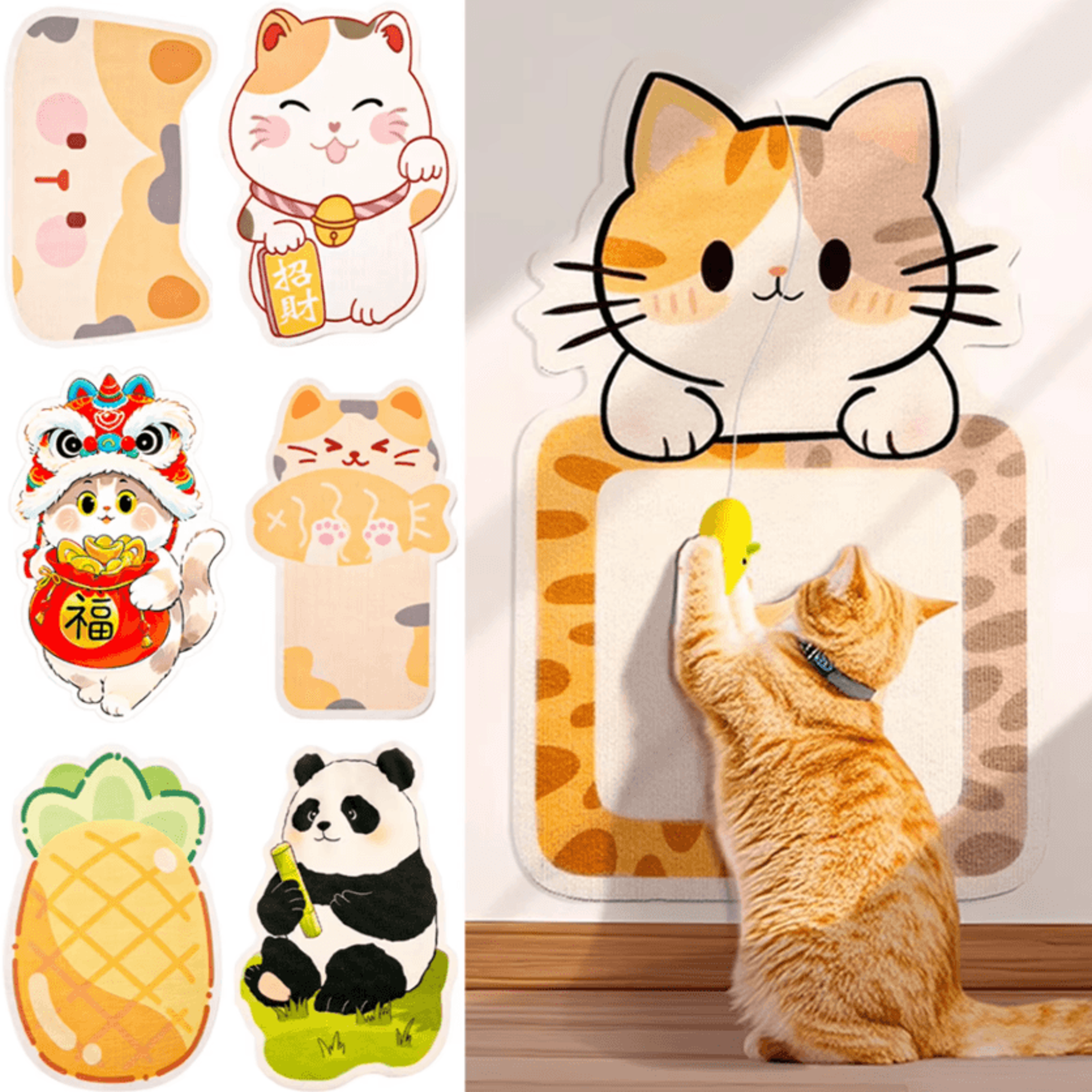 Climb  Scratch SelfAdhesive Wall Cat Scratcher Mat 0