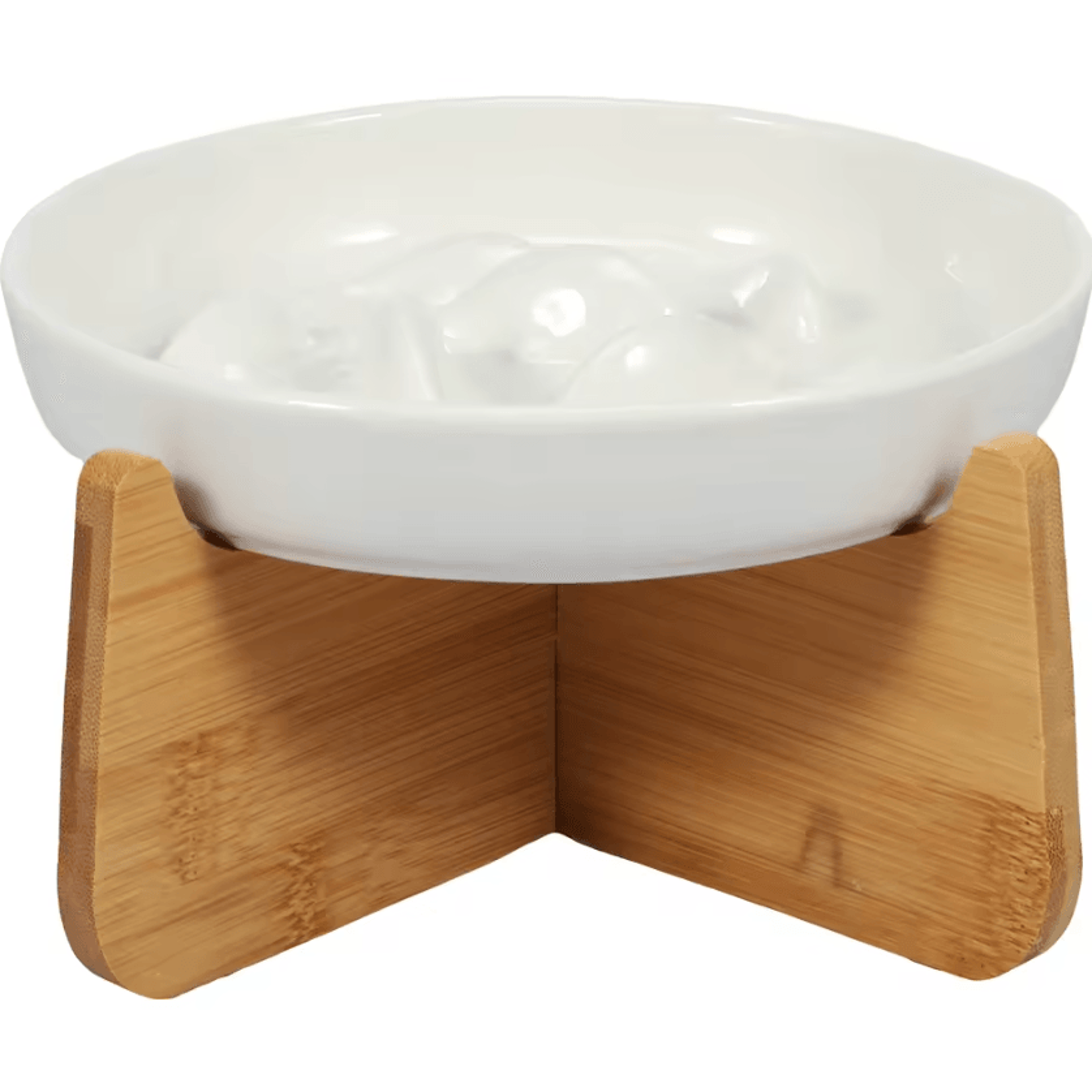 ElevaPaws Ceramic Slow Feeder Cat Bowl With Wooden Stand 4