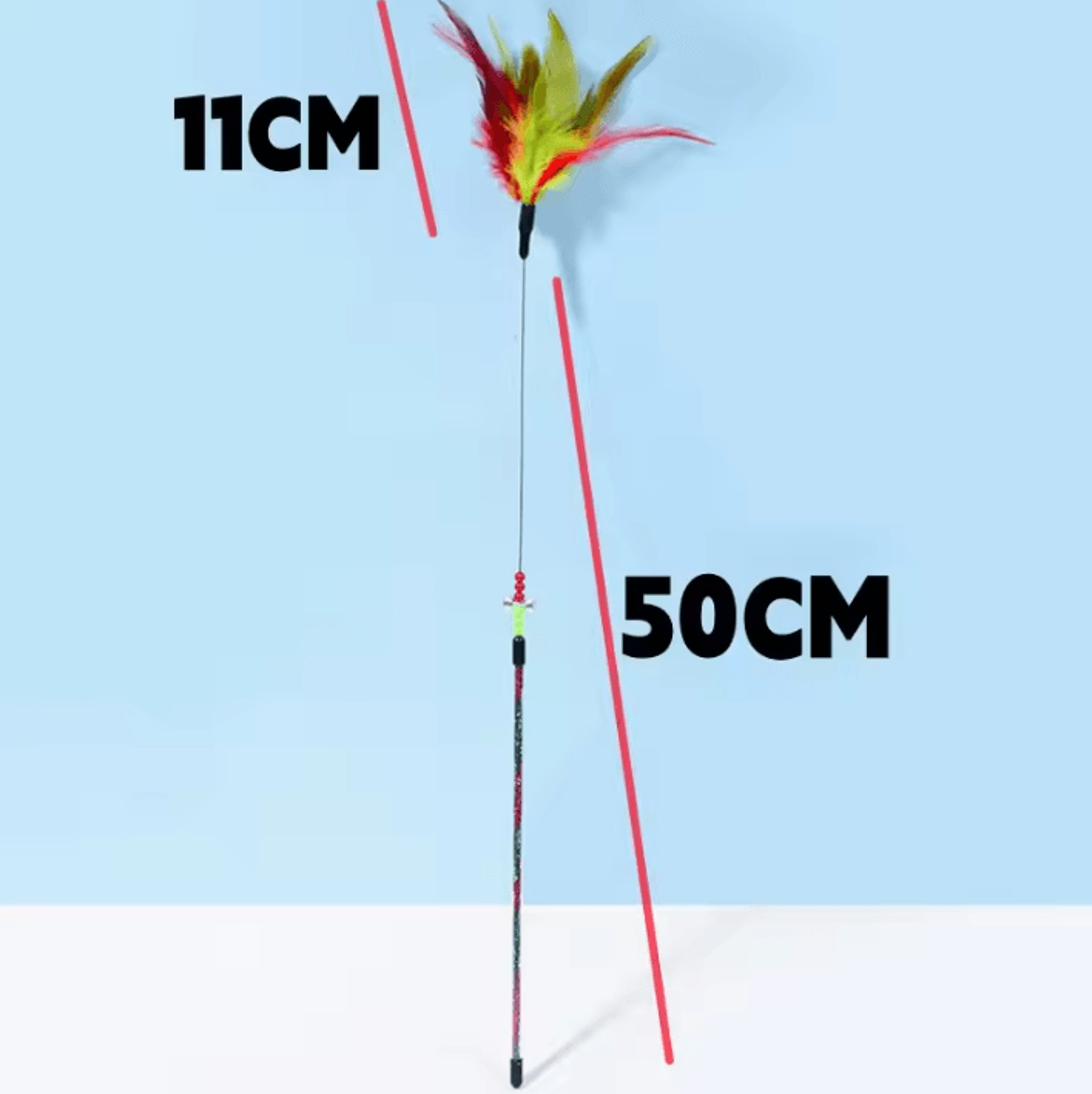 Peacock Feather Interactive Cat Wand Toy 2
