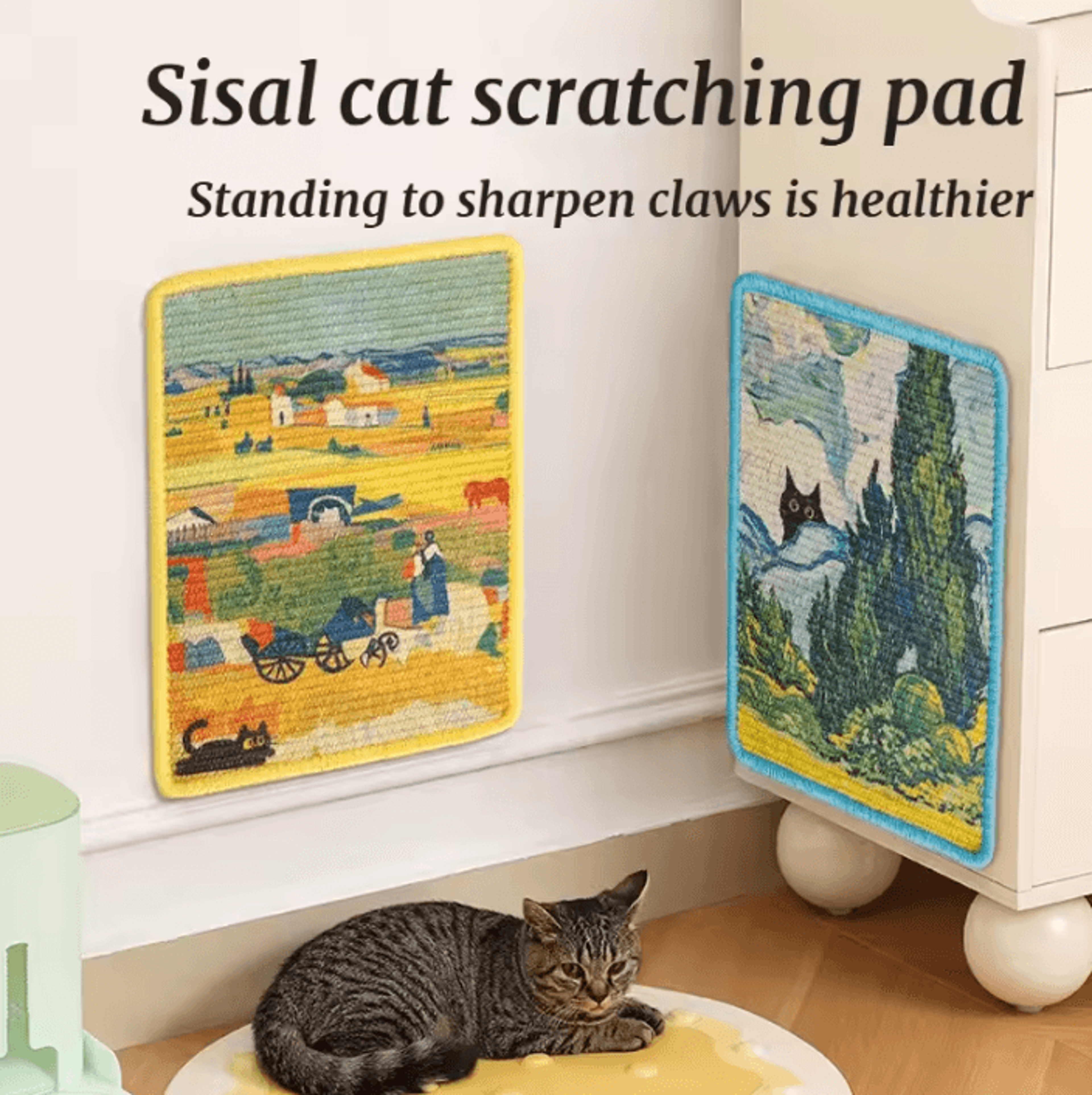 ClawGuard WallMount Sisal Cat Scratching Mat 1